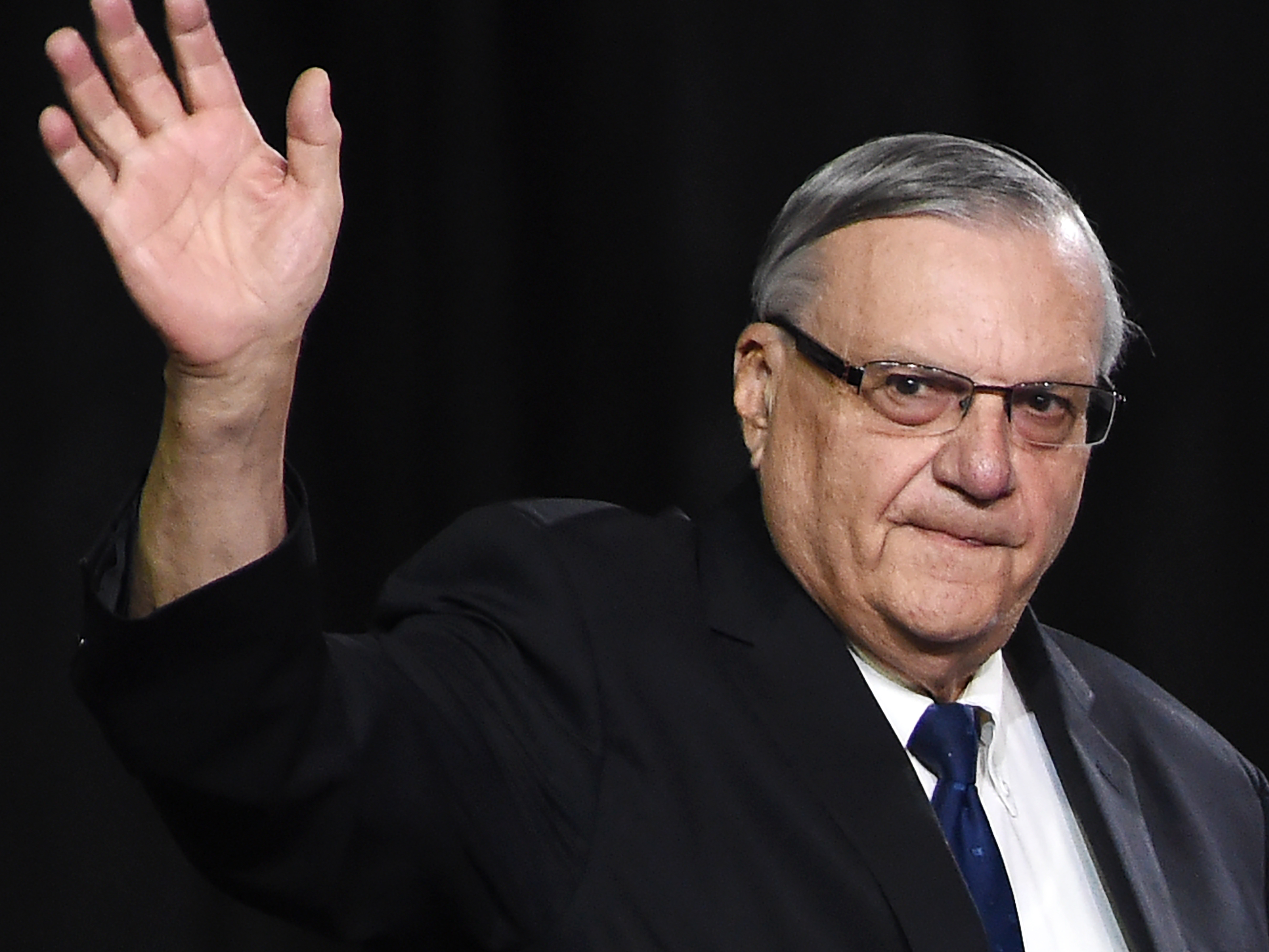 Joe Arpaio at a rally for then-candidate Donald Trump last October in Prescott Valley, Ariz. (AFP/Getty Images)