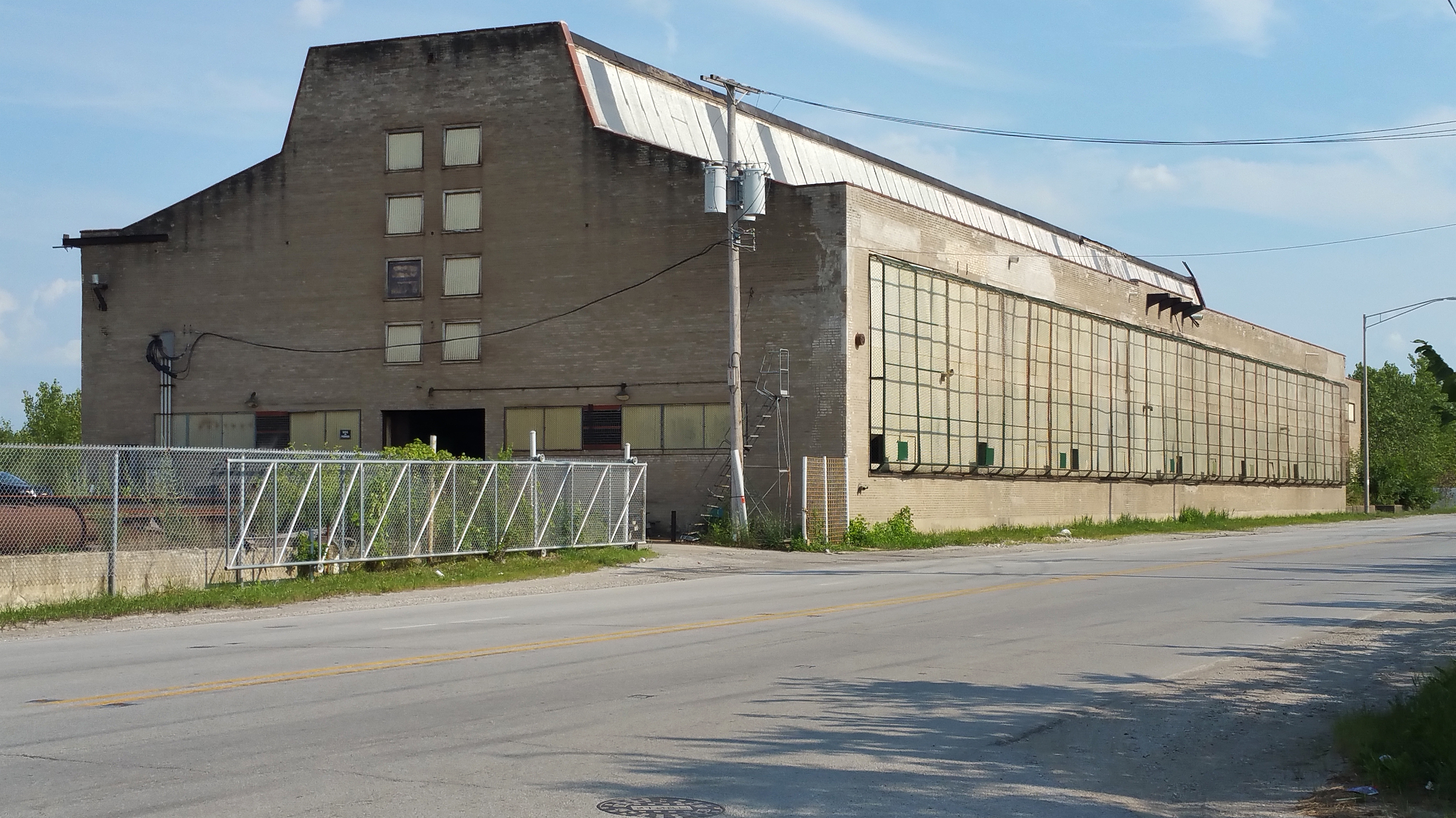 This building is one of the last two remnants of the century-old Wyman-Gordon factory where workers produced parts for military and commercial aircraft. The factory closed in 1986 and 350 workers lost jobs. (Cheryl Corley/NPR)