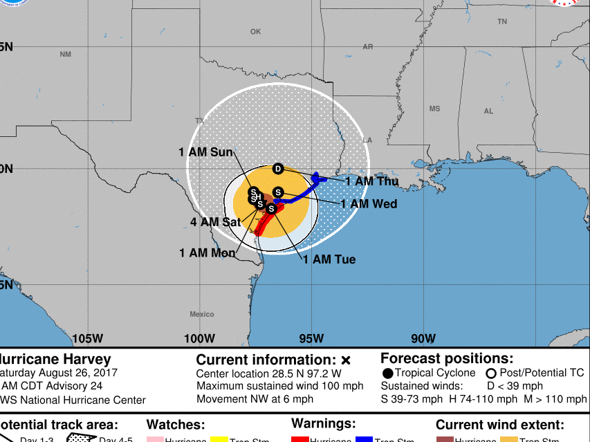 Harvey is expected to linger for the next few days, dropping significant rainfall over Texas.