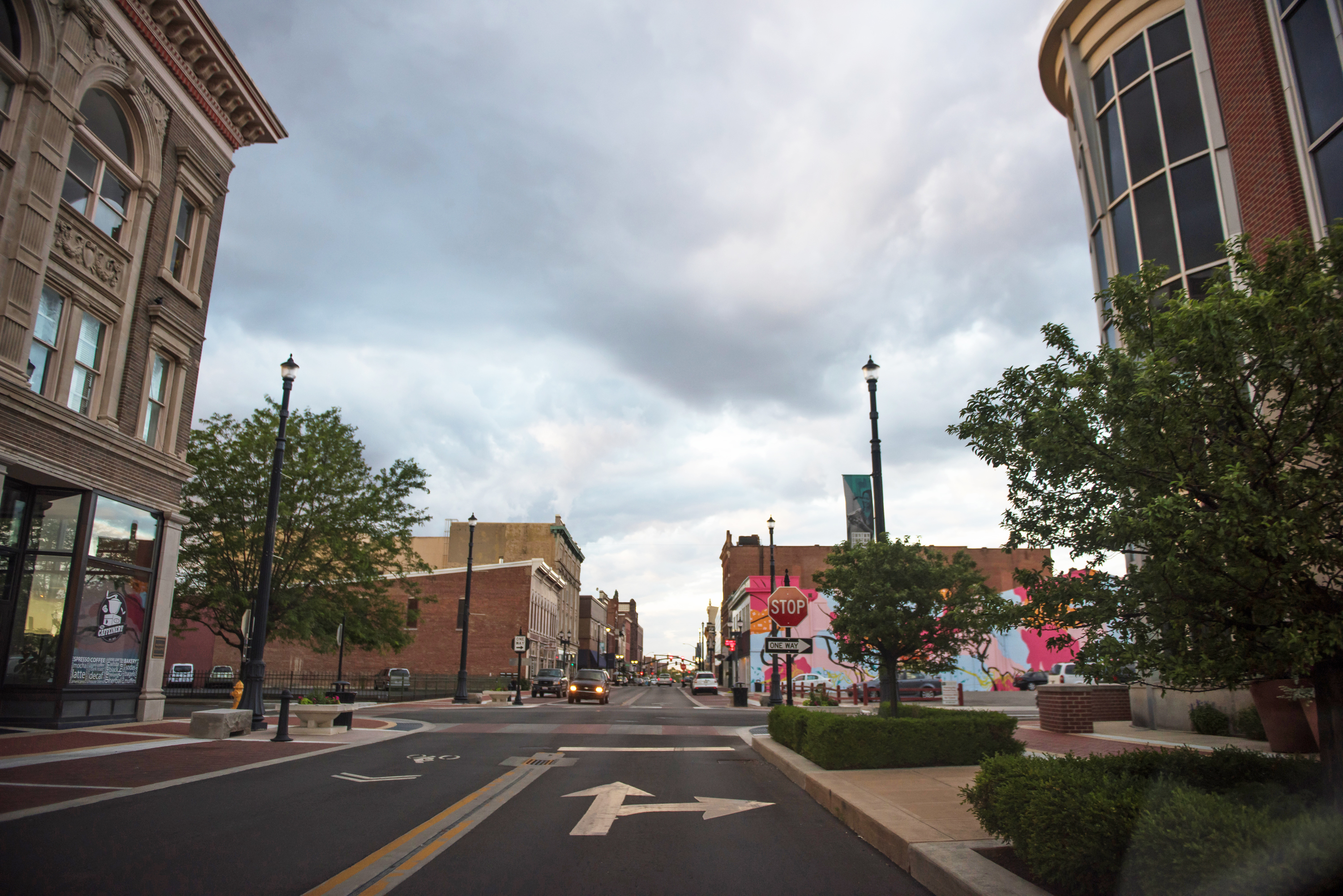 Downtown Muncie, Ind., has seen revitalization over the past several years. (Lucas Carter for NPR)