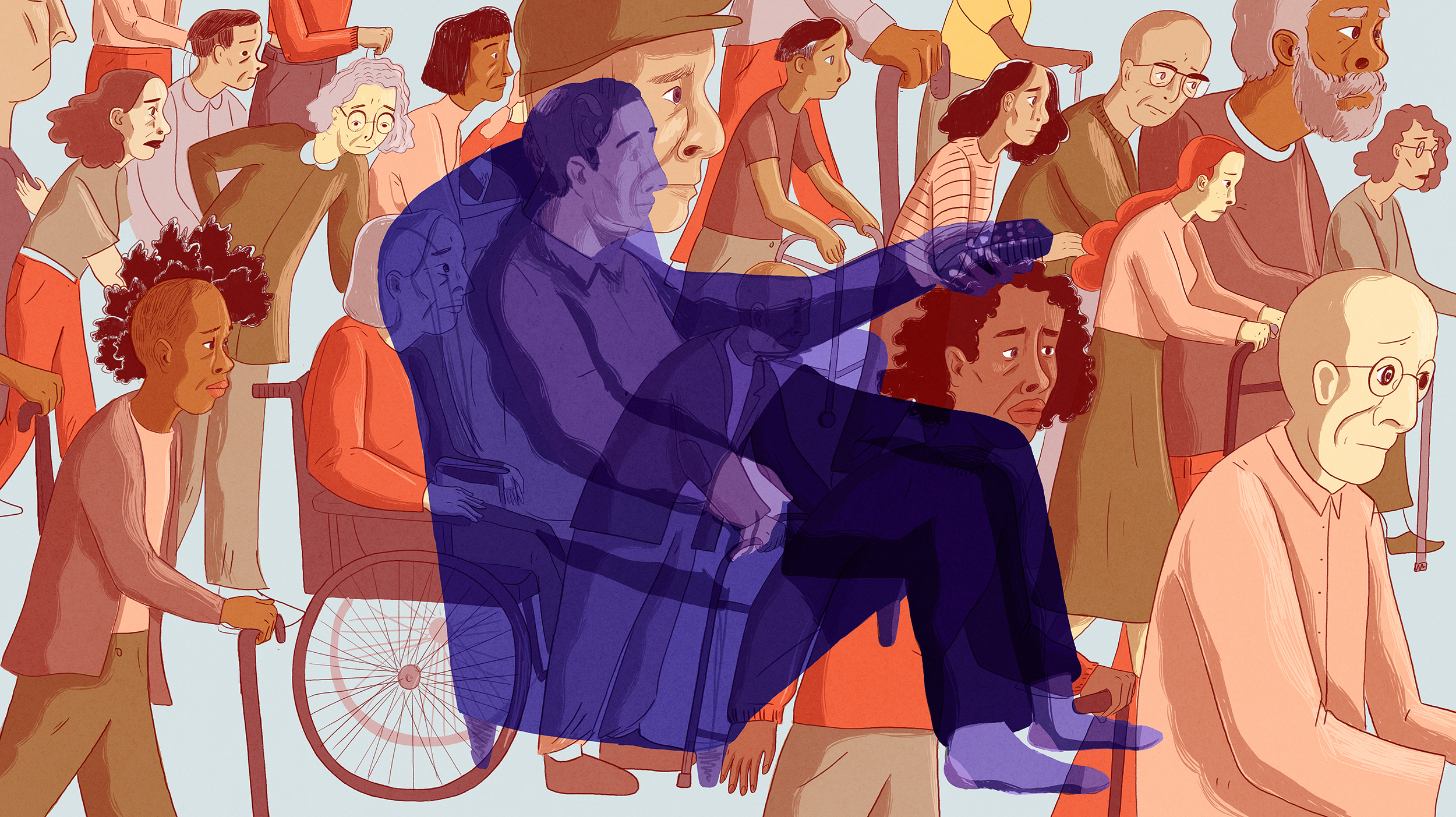 Young bodies may more easily rebound from long bouts of sitting, with just an hour at the gym. But research suggests physical recovery from binge TV-watching gets harder in our 50s and as we get older. (Lily Padula for NPR)
