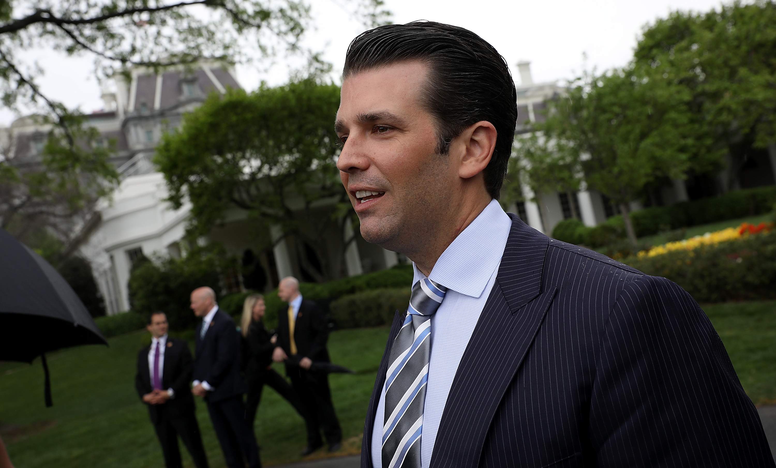Donald Trump Jr. is expected to be asked about a June 2016 meeting that was presented as a Russian offer of &quot;high level&quot; and &quot;sensitive&quot; information damaging to Democrat Hillary Clinton. (Getty Images)
