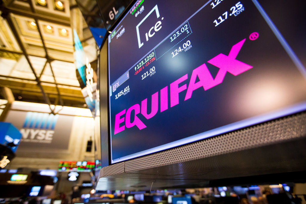Equifax's stock price went sliding by double digits on Friday as millions of Americans struggled to get answers from the company about whether they were affected and what to do next. (Bloomberg via Getty Images)