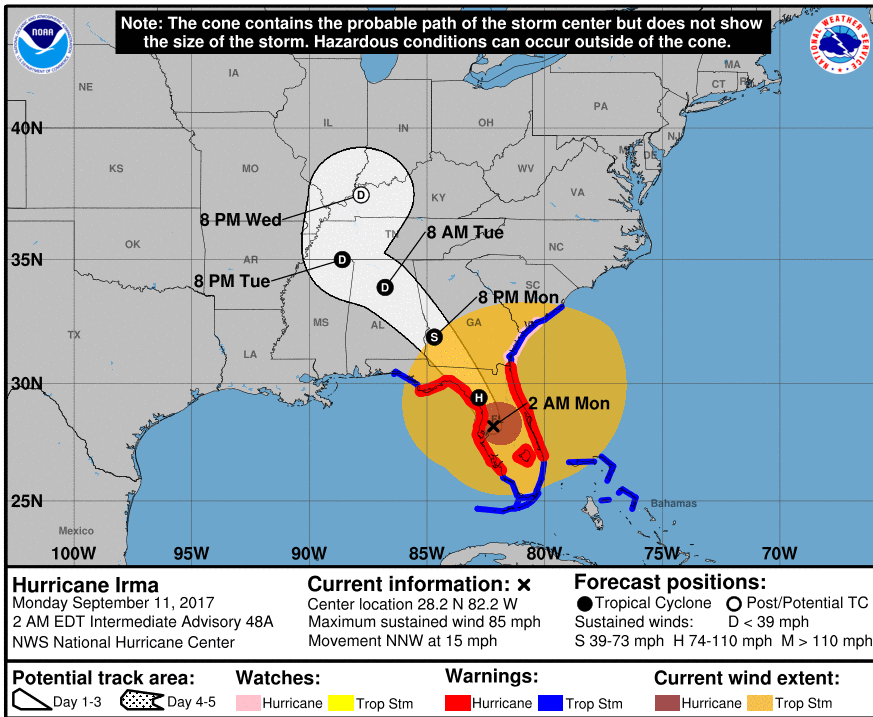 NHC 2am map