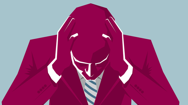 Depressed young businessman.