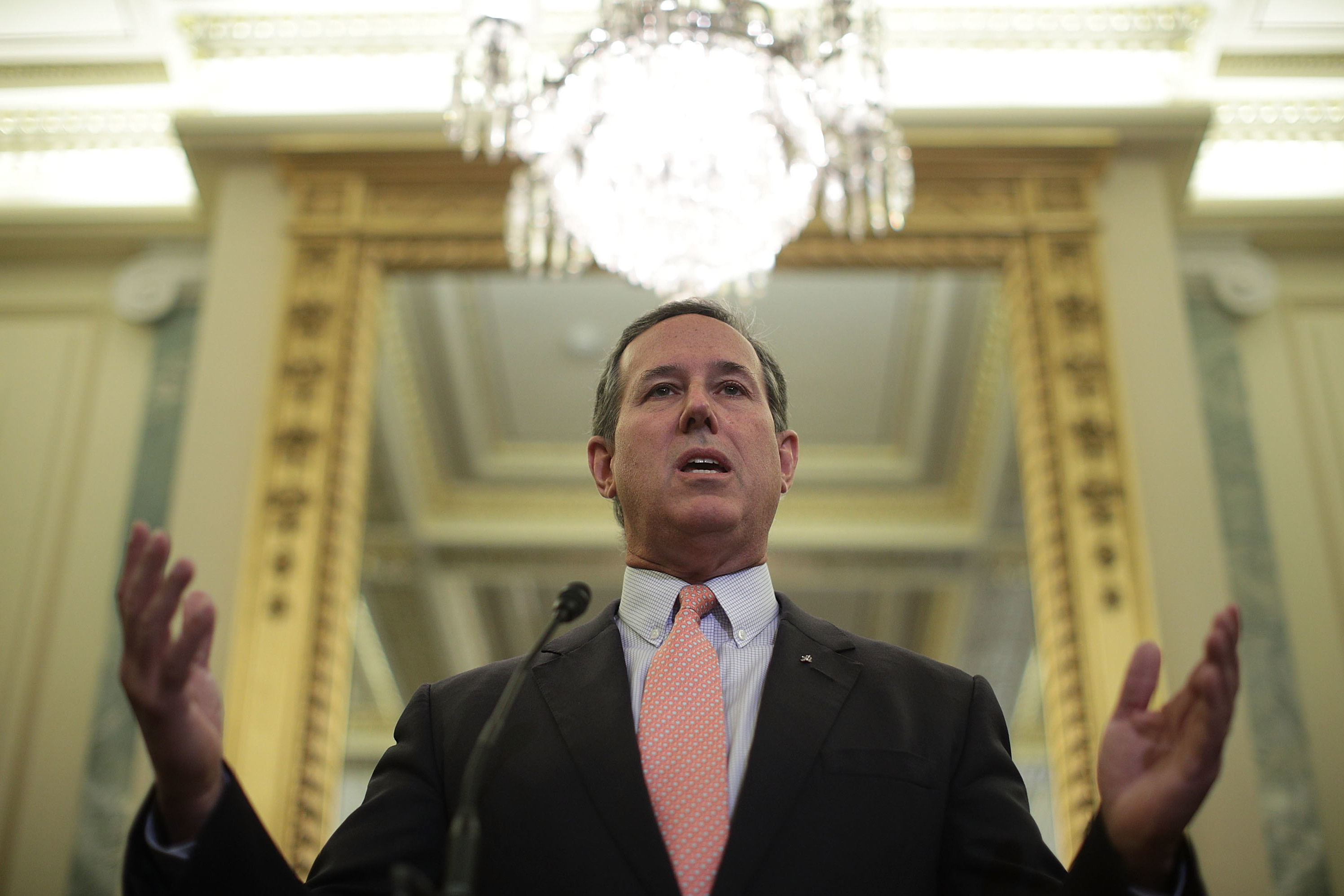 Former Sen. Rick Santorum, R-Pa., speaks on Capitol Hill on Sept. 13 at the unveiling of the latest Republican bill aimed at dismantling the Affordable Care Act. (Getty Images)
