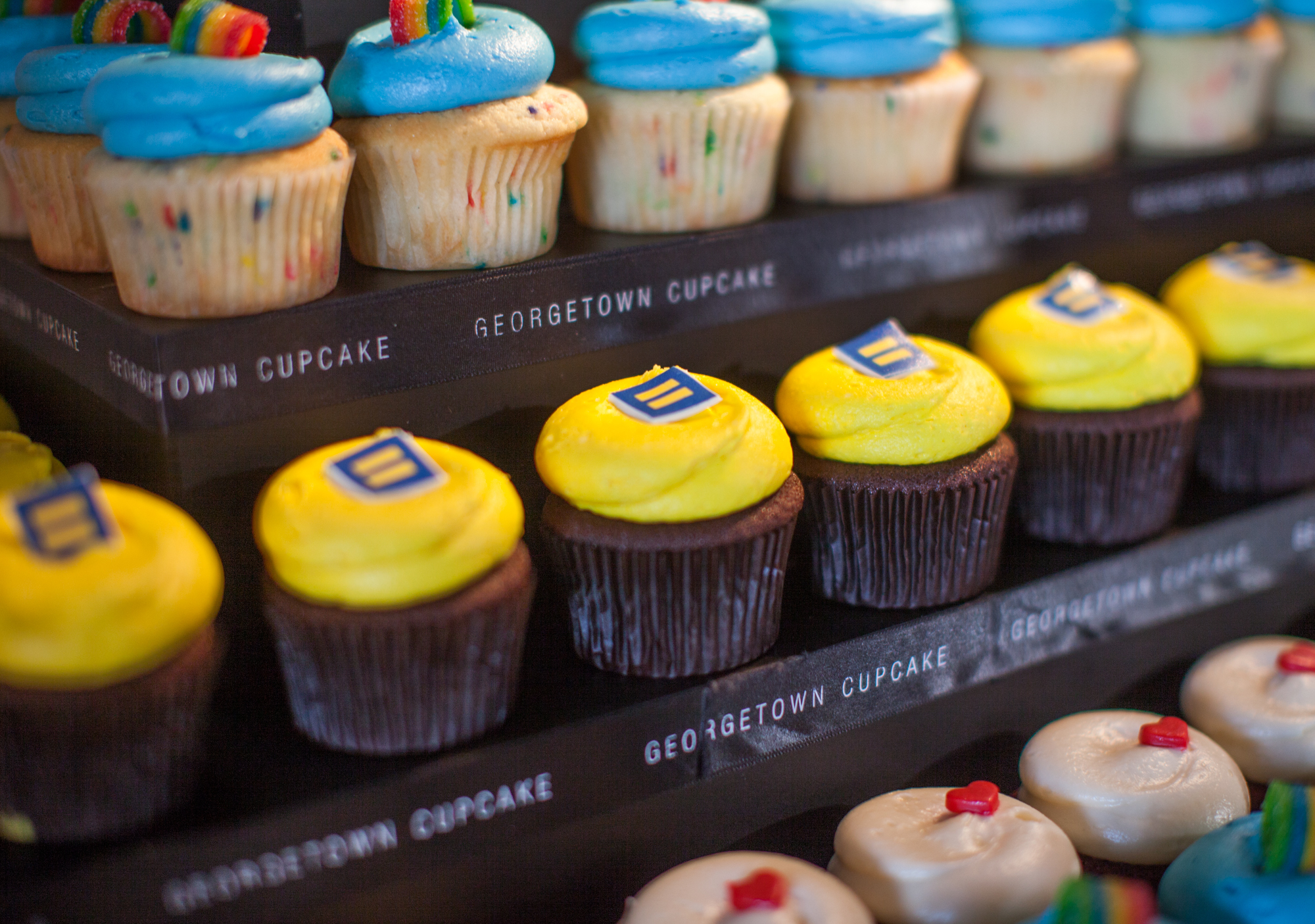 &quot;Equality cupcakes&quot; by Georgetown Cupcakes are just one of several baked creations in support of same-sex marriage that were on display this week at the Chefs for Equality, a fundraising event for the Human Rights Campaign in Washington, D.C. (Kelly Jo Smart/NPR)