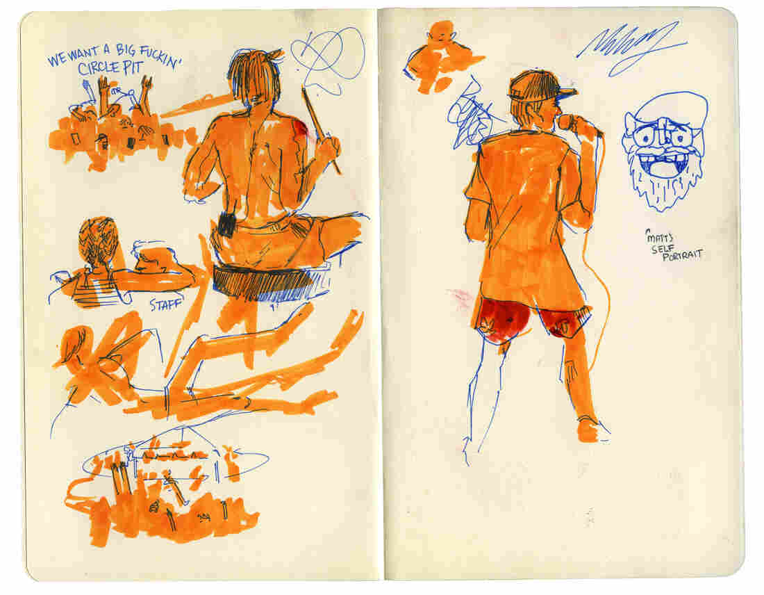 Illustration of Warped Tour x - Chelsea Beck/NPR