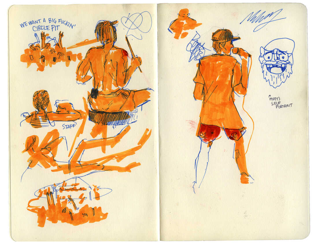 Illustration of Warped Tour x - Chelsea Beck/NPR