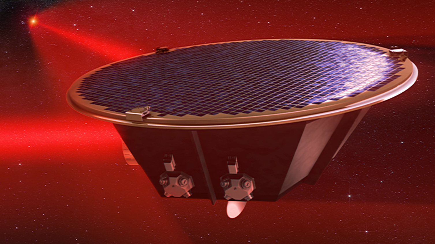 The Laser Interferometer Space Antenna, as seen in this image from an artist