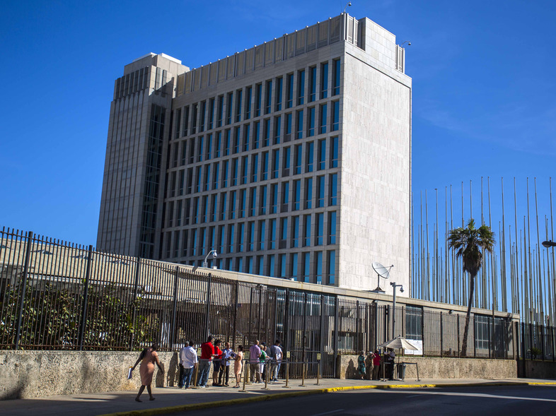 The State Department is suspending visa services at the U.S. Embassy in Havana indefinitely. (Desmond Boylan/AP)