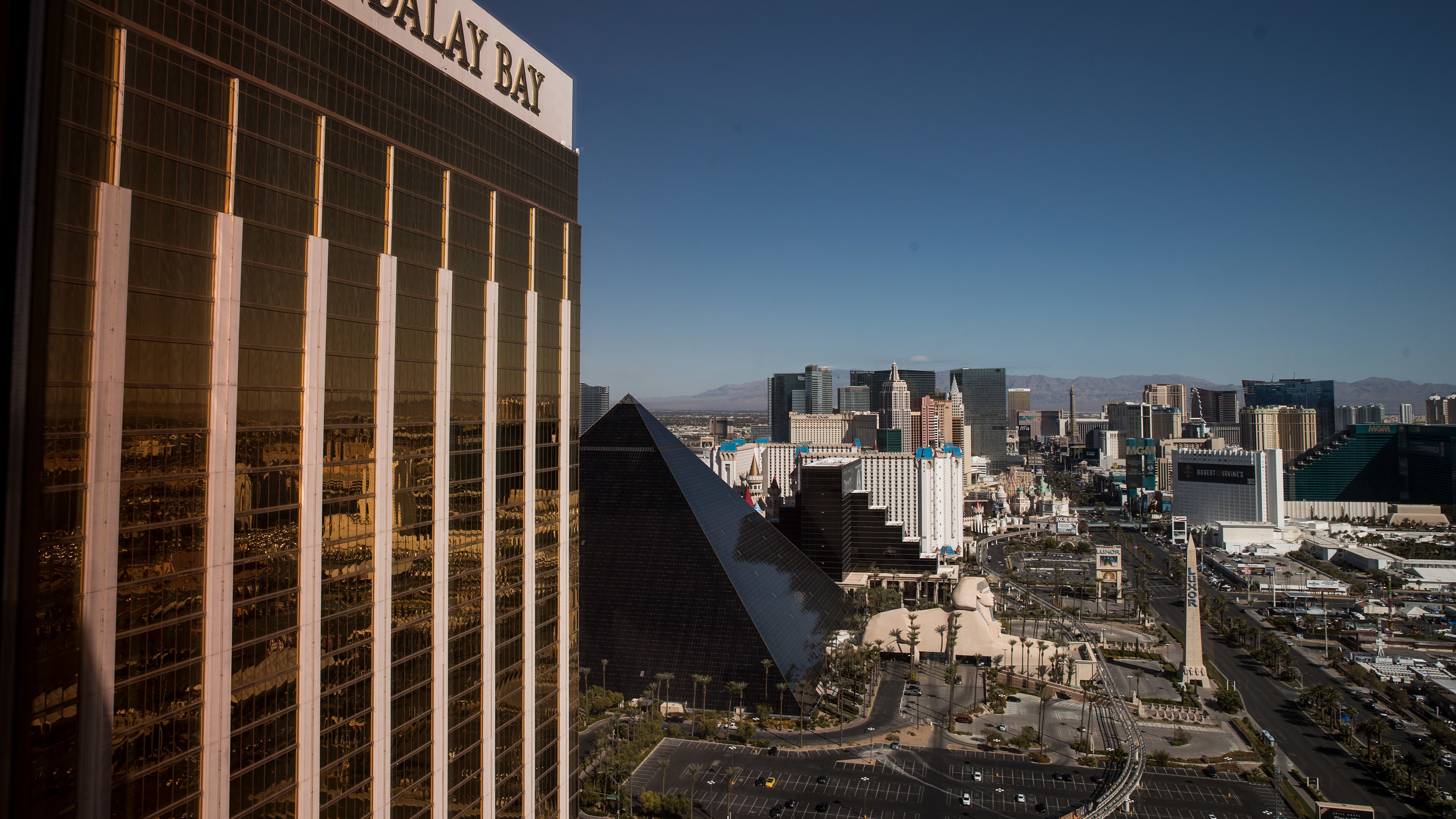 A view of the Mandalay Bay Resort and Casino, overlooking the Las Vegas Strip. (Getty Images)