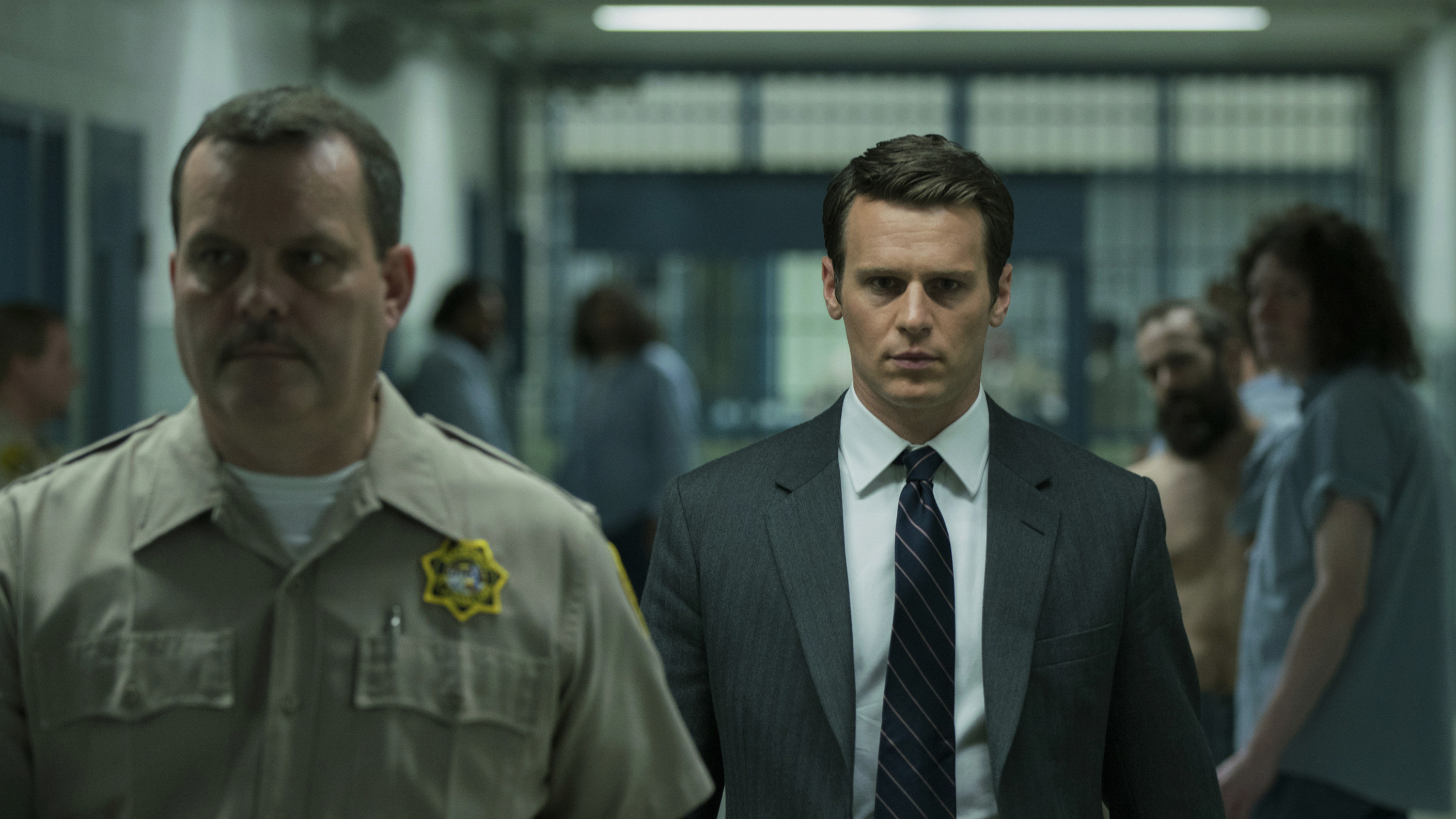 Jonathan Groff plays a young FBI agent with bold new ideas about how to learn from imprisoned murderers in the Netflix series <em>Mindhunter,</em> which becomes available on Friday. (Netflix)