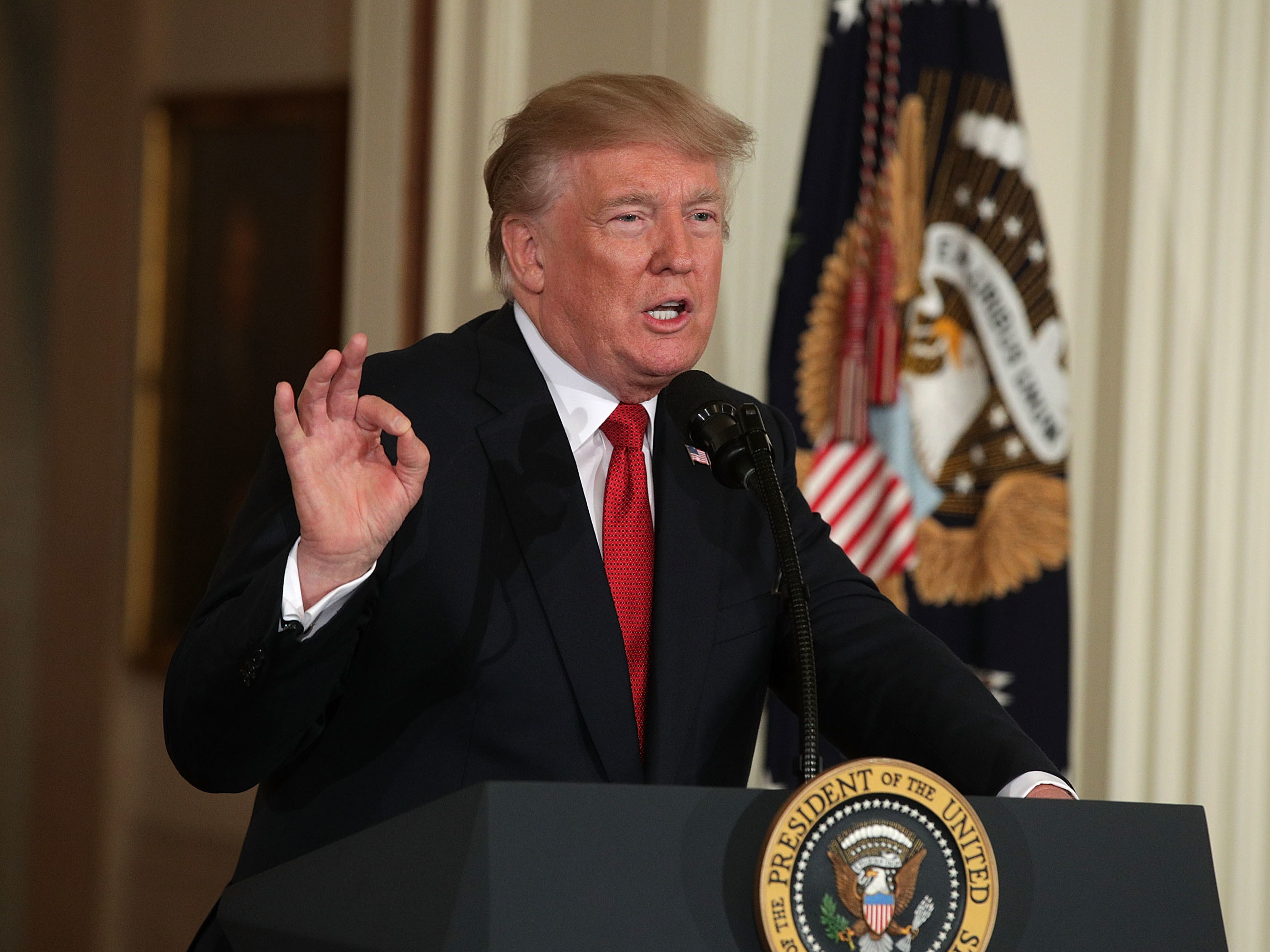 President Trump speaks during a nomination announcement at the East Room of the White House on Thursday. (Getty Images)