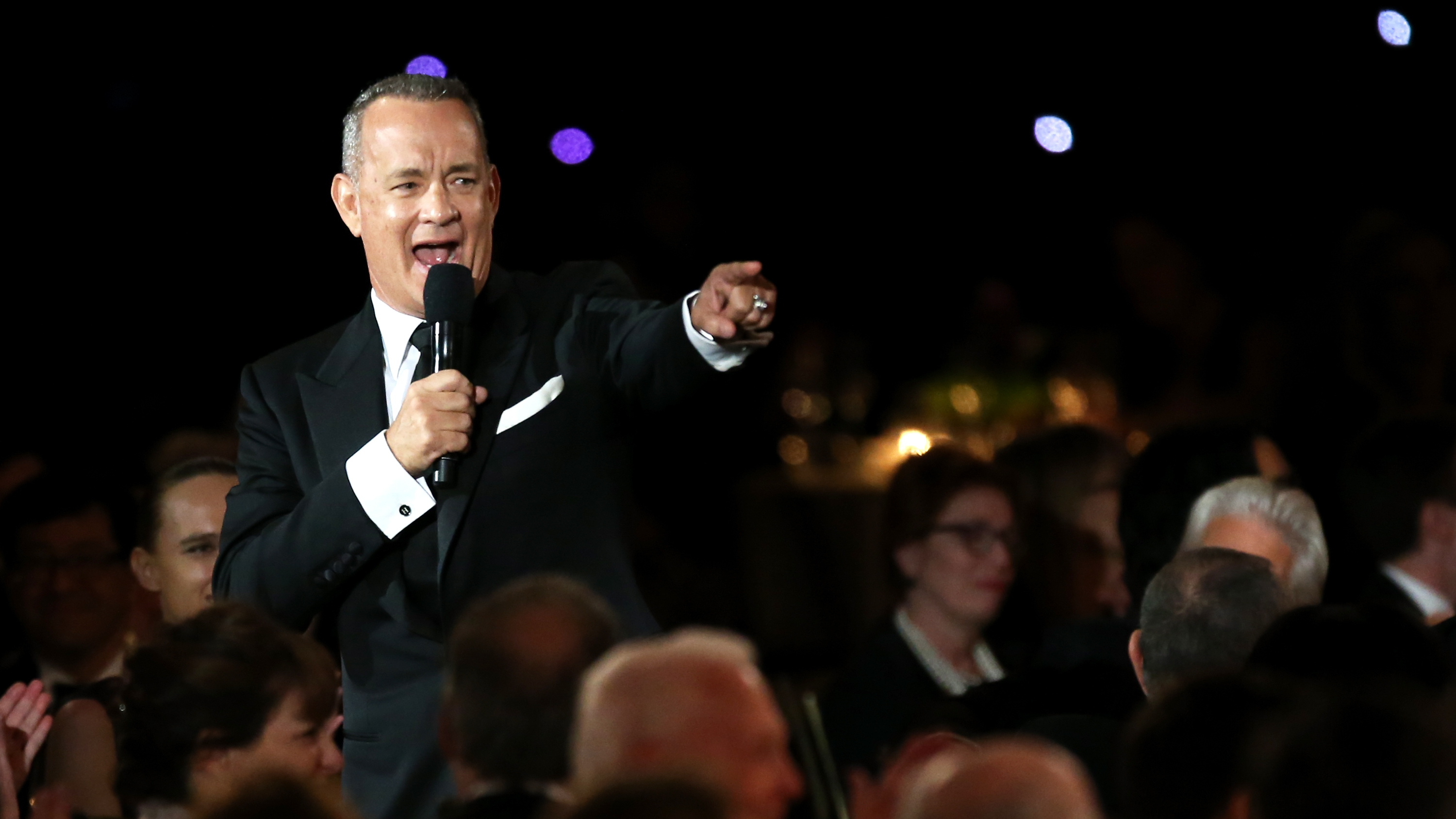 Tom Hanks speaks at the Academy of Motion Picture Arts and Sciences' Governors Awards in 2016. His first book is called <em>Uncommon Type.</em> (Getty Images)