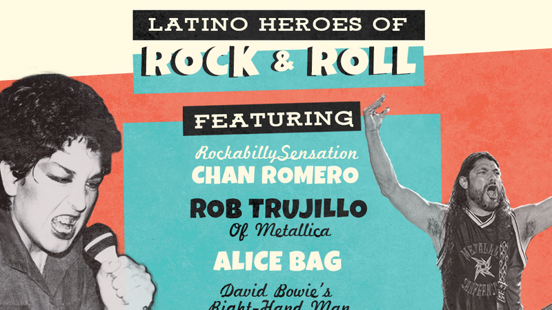 This week, Latino USA explores the Latino influences that helped shape rock & roll, including Alice Bag (left), and Robert Trujillo (right).