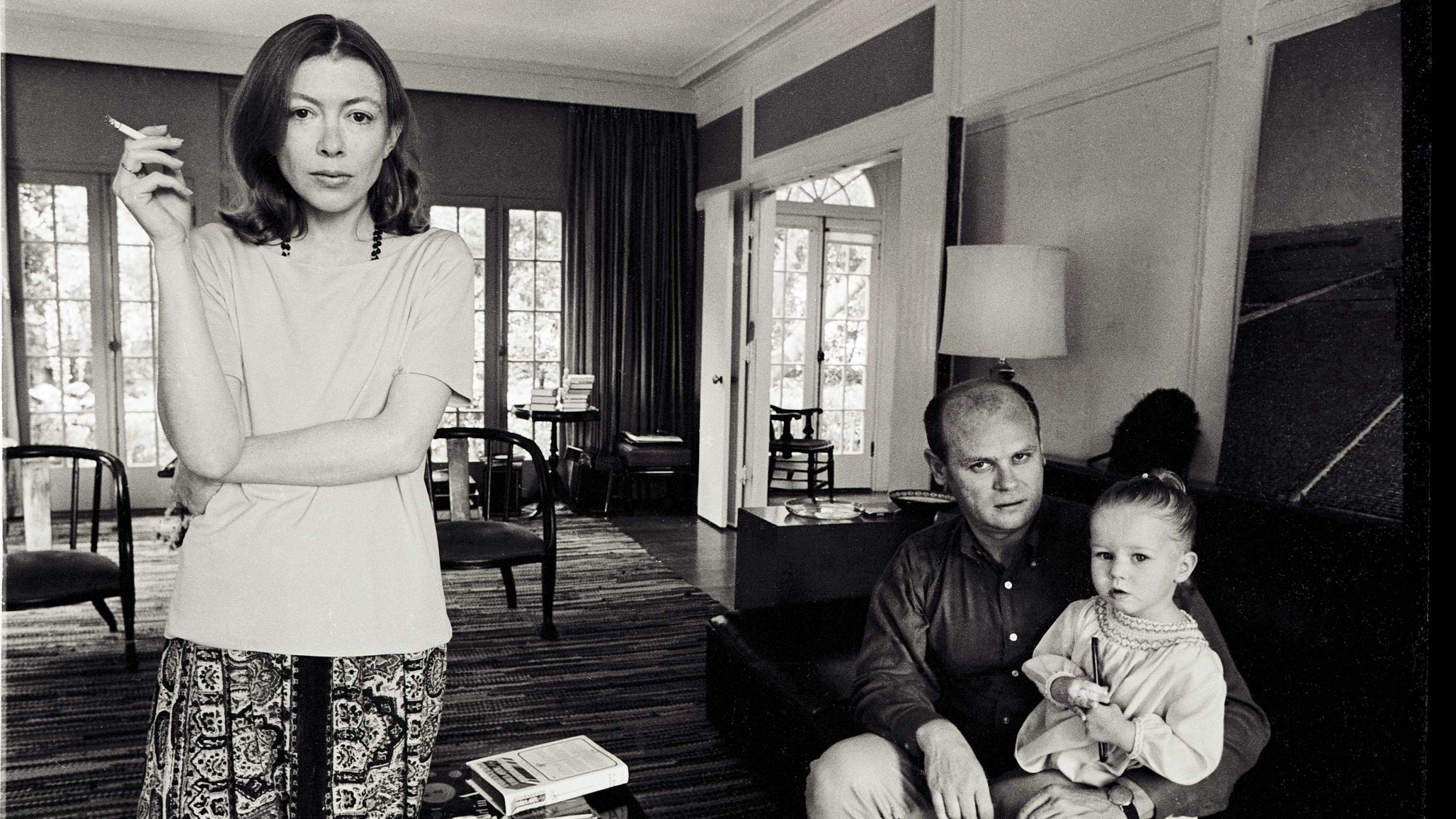 Joan Didion, John Gregory Dunne and their daughter, Quintana Roo Dunne, are the subject of the documentary <em>Joan Didion: The Center Will Not Hold</em>. (Netflix)