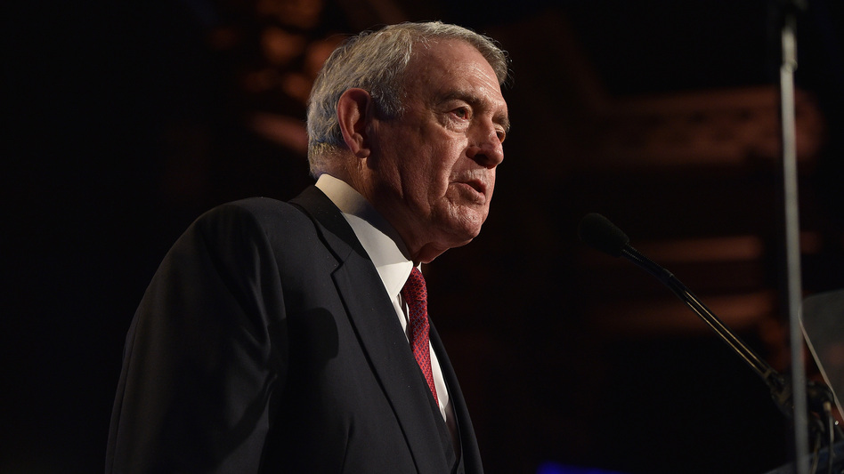 Dan Rather speaks at the Gotham Independent Film Awards in 2015. His new collection of essays is called <em>What Unites Us.</em> (Larry Busacca/Getty Images for IFP)