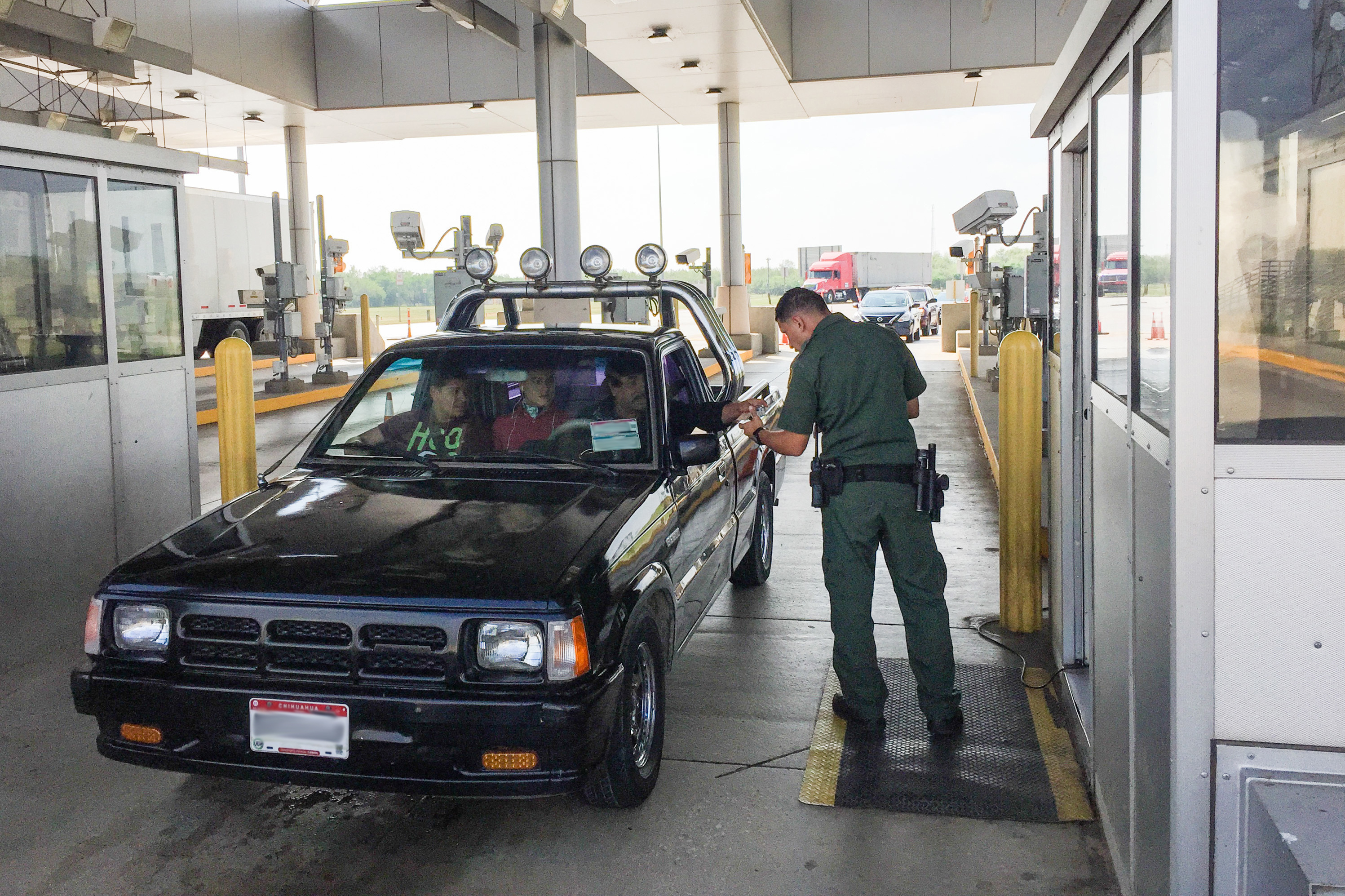 Border Patrol agents at the checkpoint north of Laredo, Texas, look for smuggled drugs, undocumented immigrants and terrorists. (NPR)