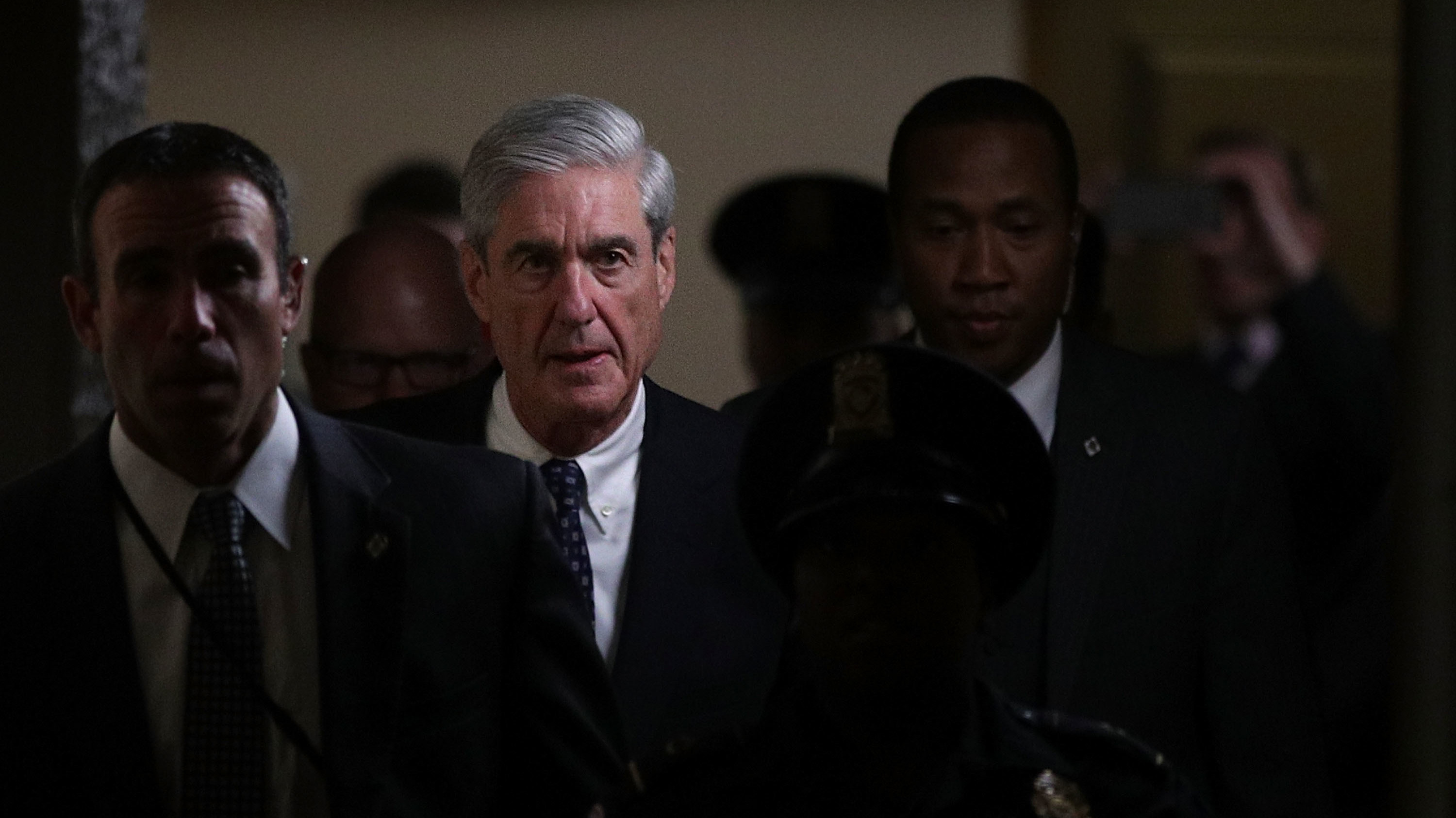 DOJ special counsel Robert Mueller leaves after a closed meeting with members of the Senate Judiciary Committee on June 21 at the Capitol in Washington, D.C. (Getty Images)