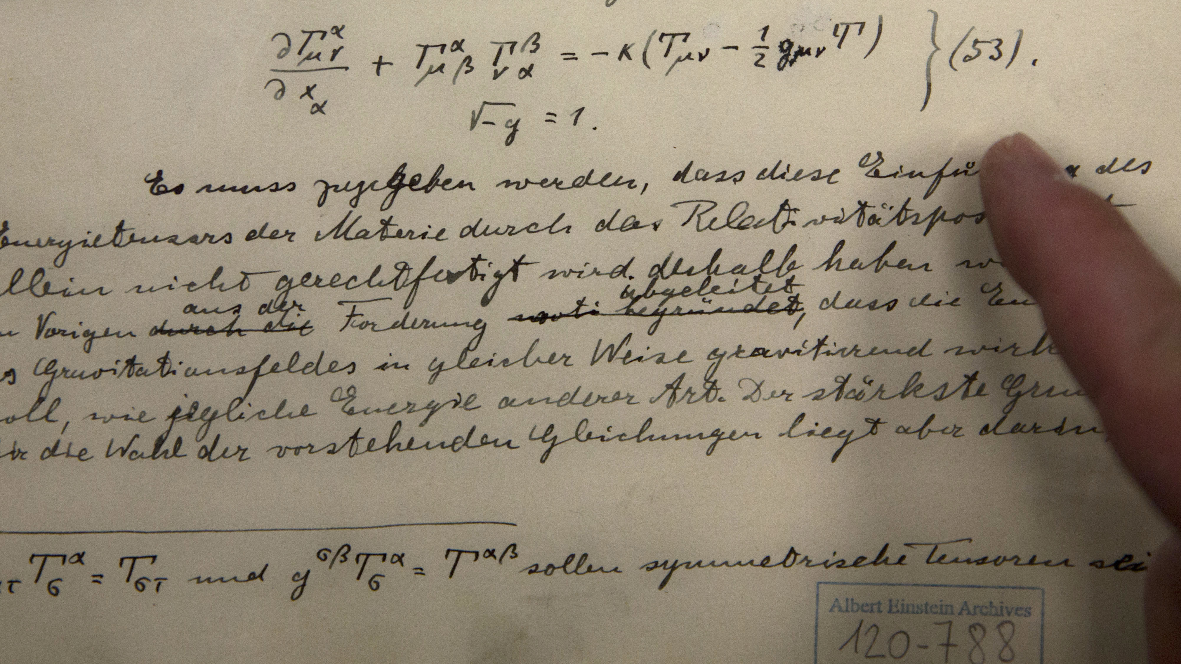 The original historical documents related to Albert Einstein