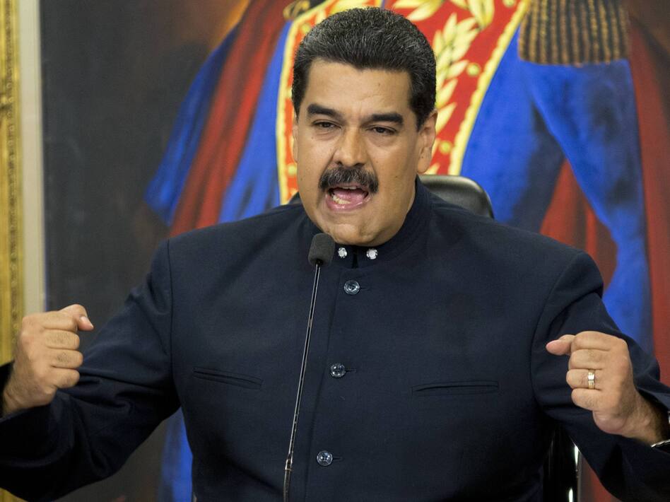 Venezuela's President Nicolas Maduro speaks during a press conference at the presidential palace, in Caracas, Venezuela, in October. (Ariana Cubillos/AP)