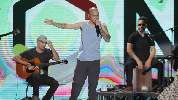 Rene "Residente" Perez performs onstage at Univision and Fusion host RiseUp AS ONE on October 15, 2016. The artist is nominated nine times at the 2017 Latin Grammys.