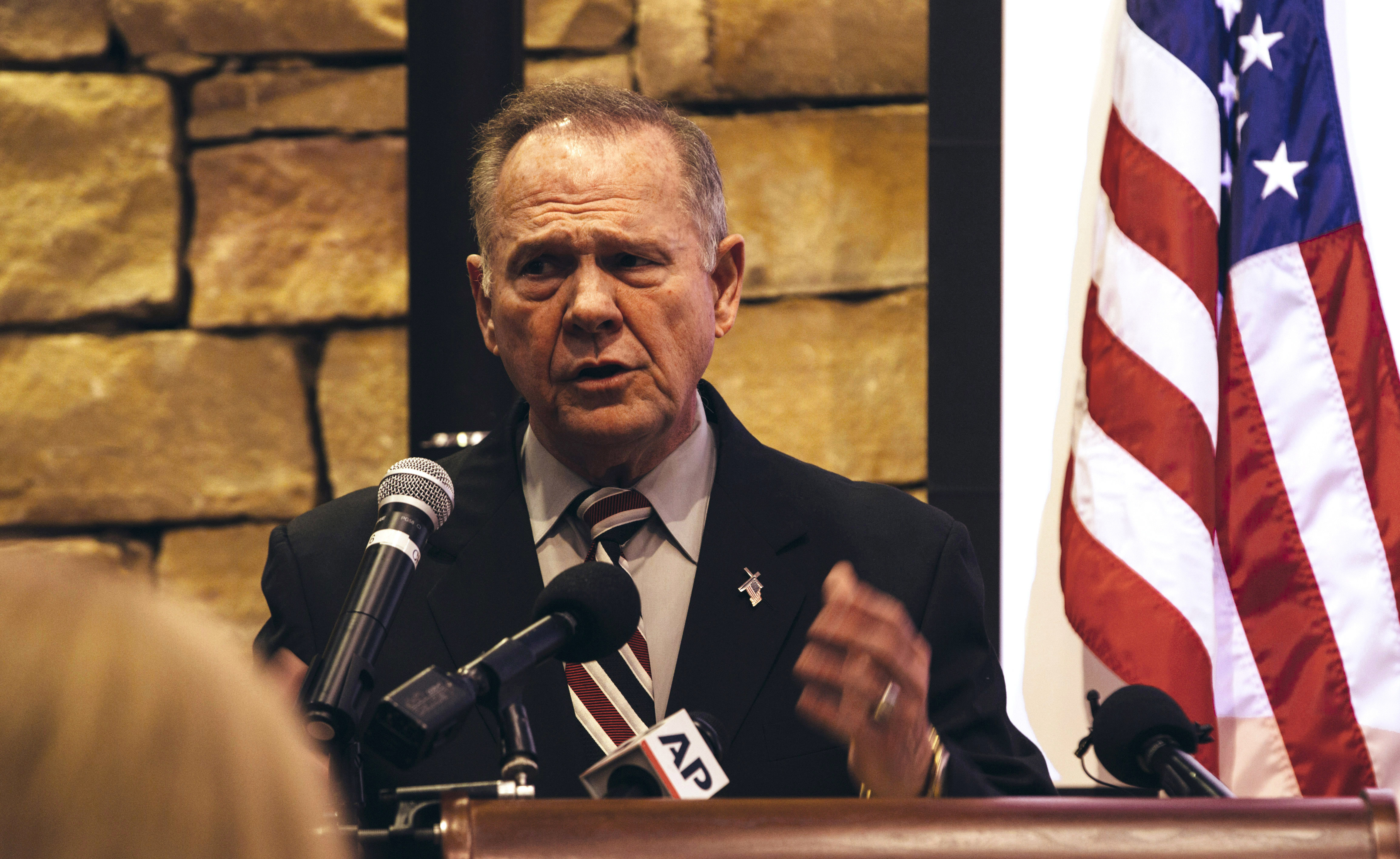 Roy Moore, the Alabama Republican candidate for U.S. Senate, has been accused of previous sexual misconduct with teenagers, which he has denied. (Getty Images)