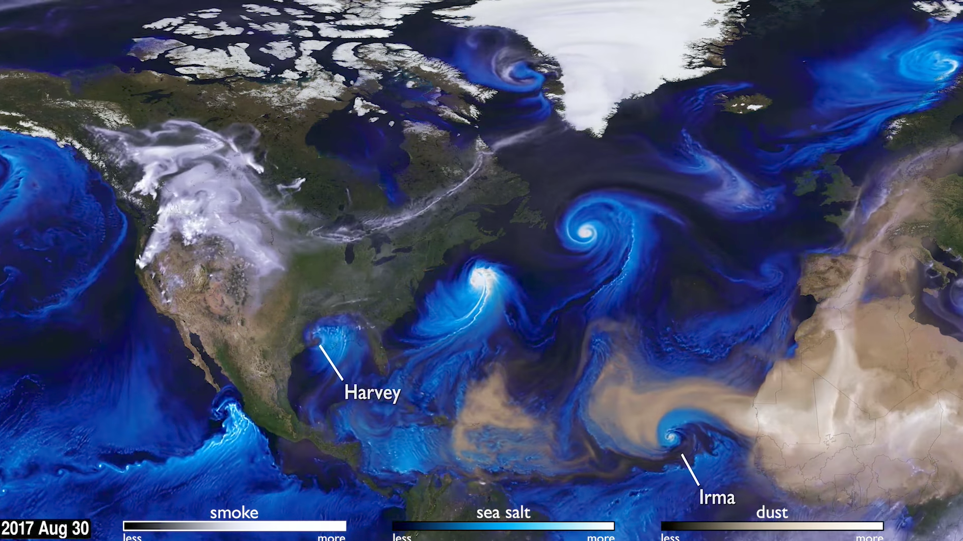 Watch: The hurricane season, as shown by salt, smoke and dust