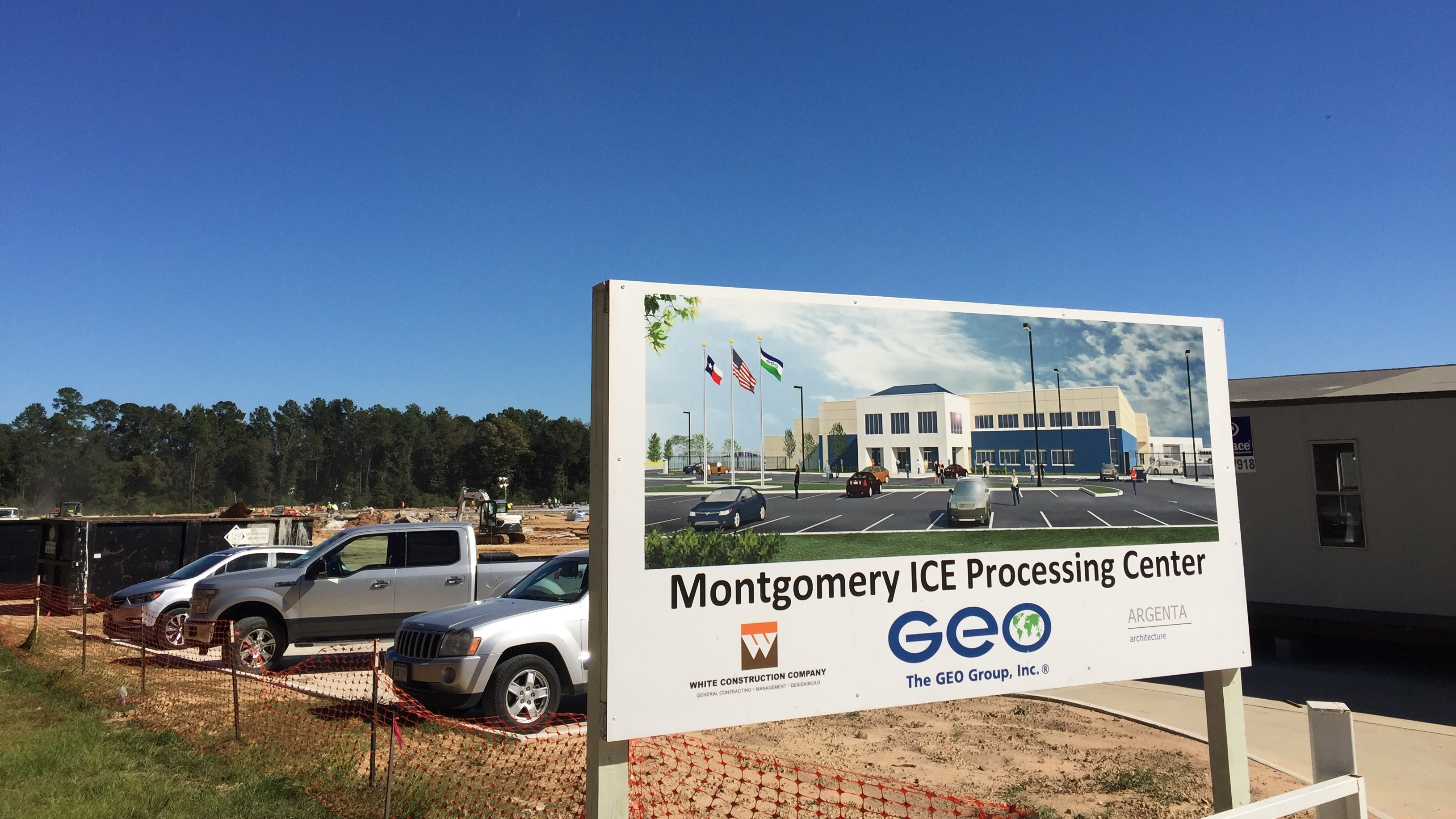 A new Immigration and Customs Enforcement detention facility on this site in Conroe, Texas, will house up to 1,000 immigrants at a cost of $44 million a year to U.S. taxpayers. (NPR)