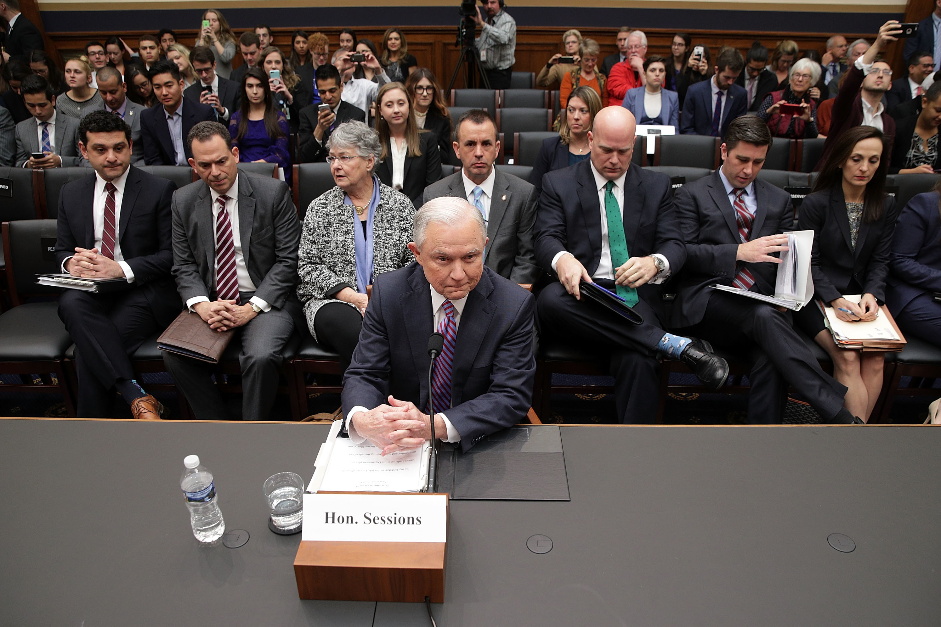 Attorney General Jeff Sessions appears before the House Judiciary Committee earlier this month in Washington, D.C. (Getty Images)