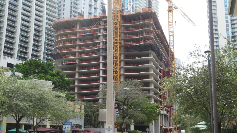 In Miami's urban core, there are some 20,000 condominium units in various stages of completion. (Greg Allen/NPR)