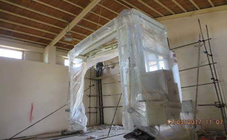 The inoperable and unused scanner at Afghanistan's Islam Qara border crossing in March 2017. (Special Inspector General For Afghanistan Reconstruction)