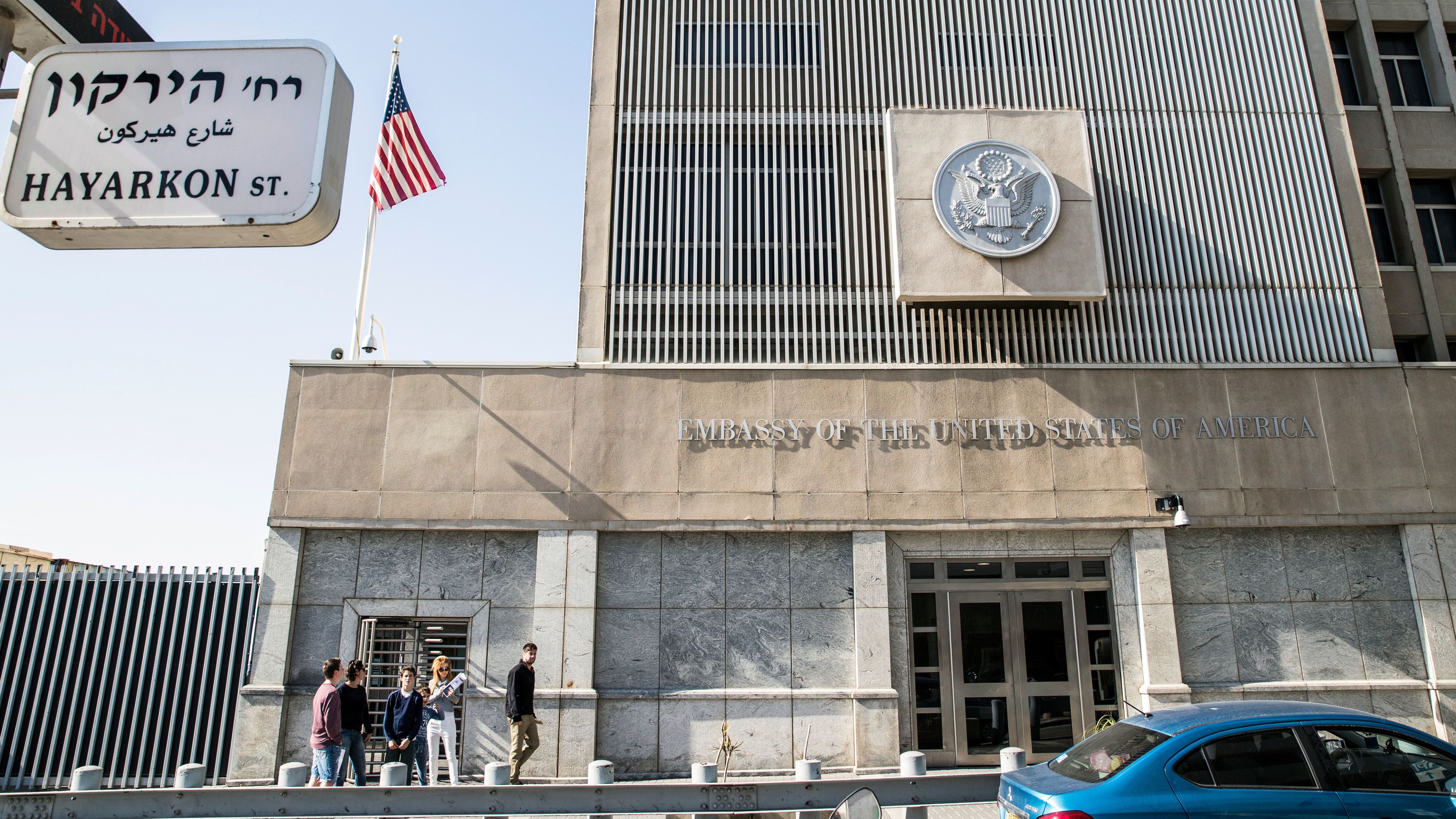 The U.S. Embassy building in Tel Aviv, Israel. Every president since 1995 has opted to put off a congressional act calling for the embassy to be moved to Jerusalem. (AFP/Getty Images)