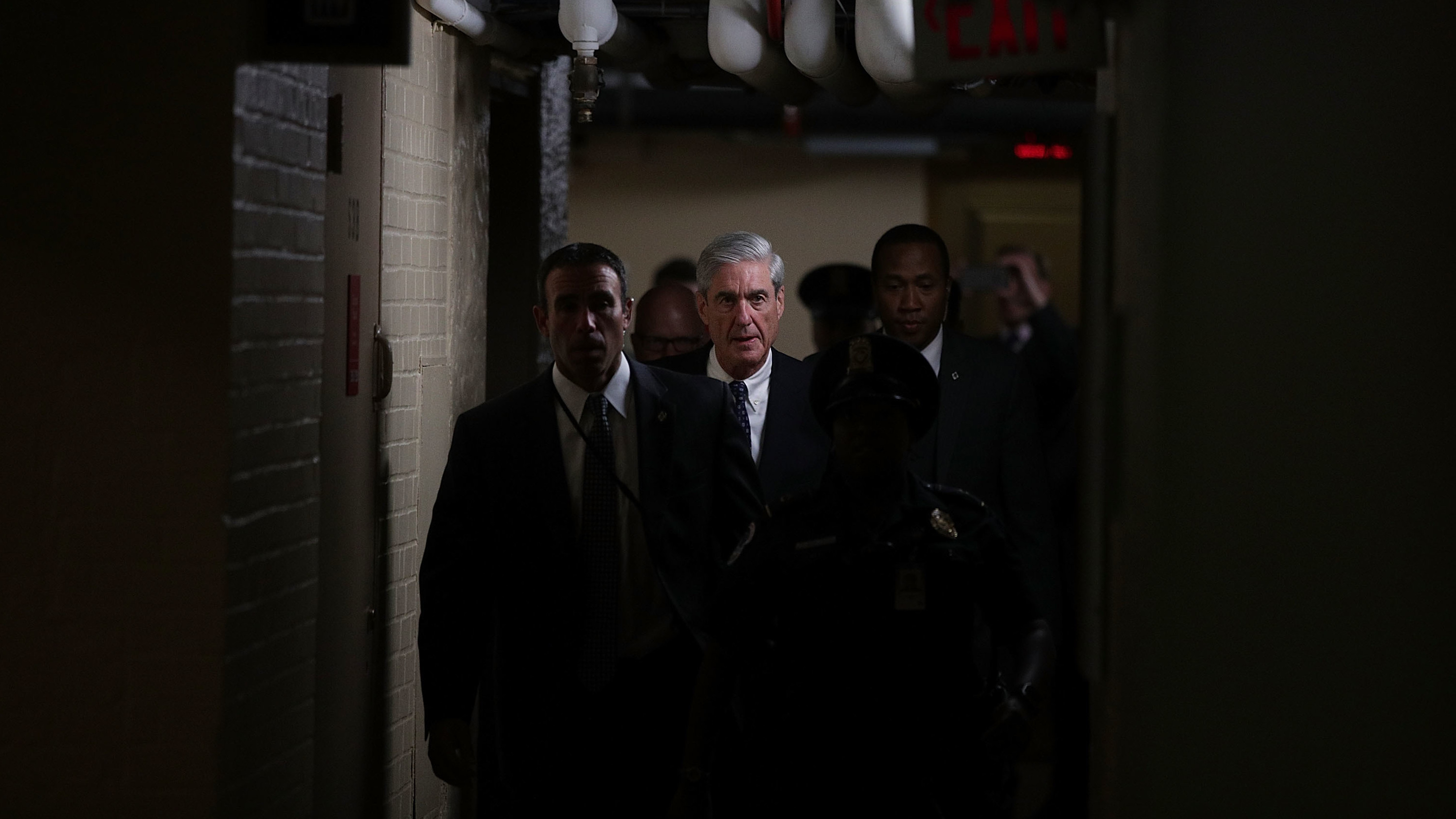 Department of Justice special counsel Robert Mueller leaves after a closed meeting with members of the Senate Judiciary Committee in June at the Capitol in Washington, D.C. (Getty Images)