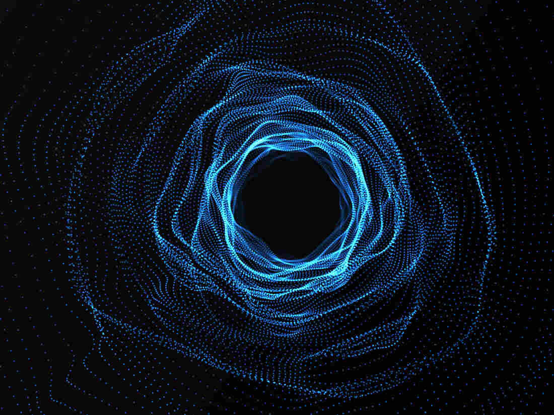 An artist's rendering of ripples in space-time.