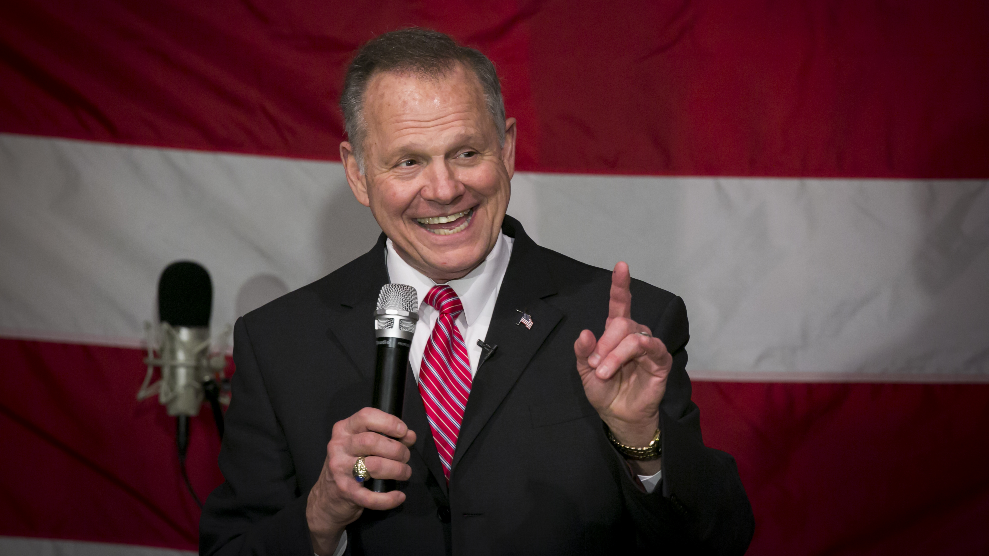 Republican Senate candidate Roy Moore has dismissed the allegations of sexual misconduct against him as politically motivated. (Nicole Craine/Bloomberg via Getty Images)