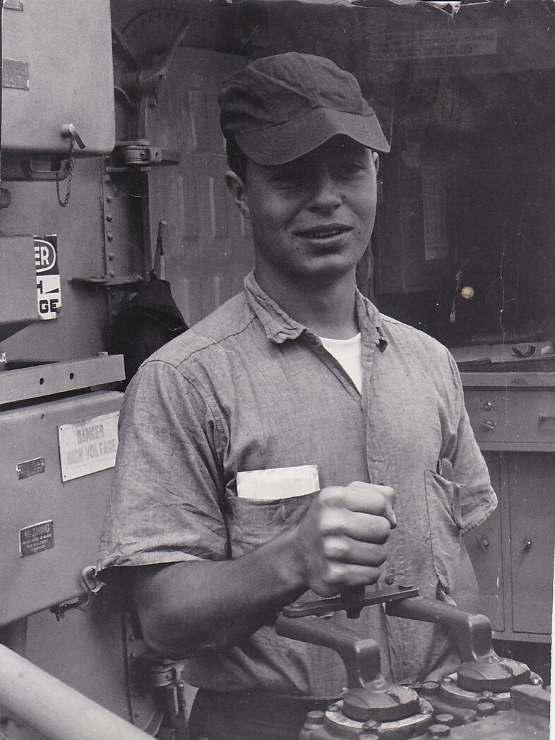 <strong></strong>Earl Borges in the late '60s in the missile launch room of the USS Stoddard. Borges served as a petty officer in the U.S. Navy during the Vietnam War. (Courtesy of Shirley Borges)