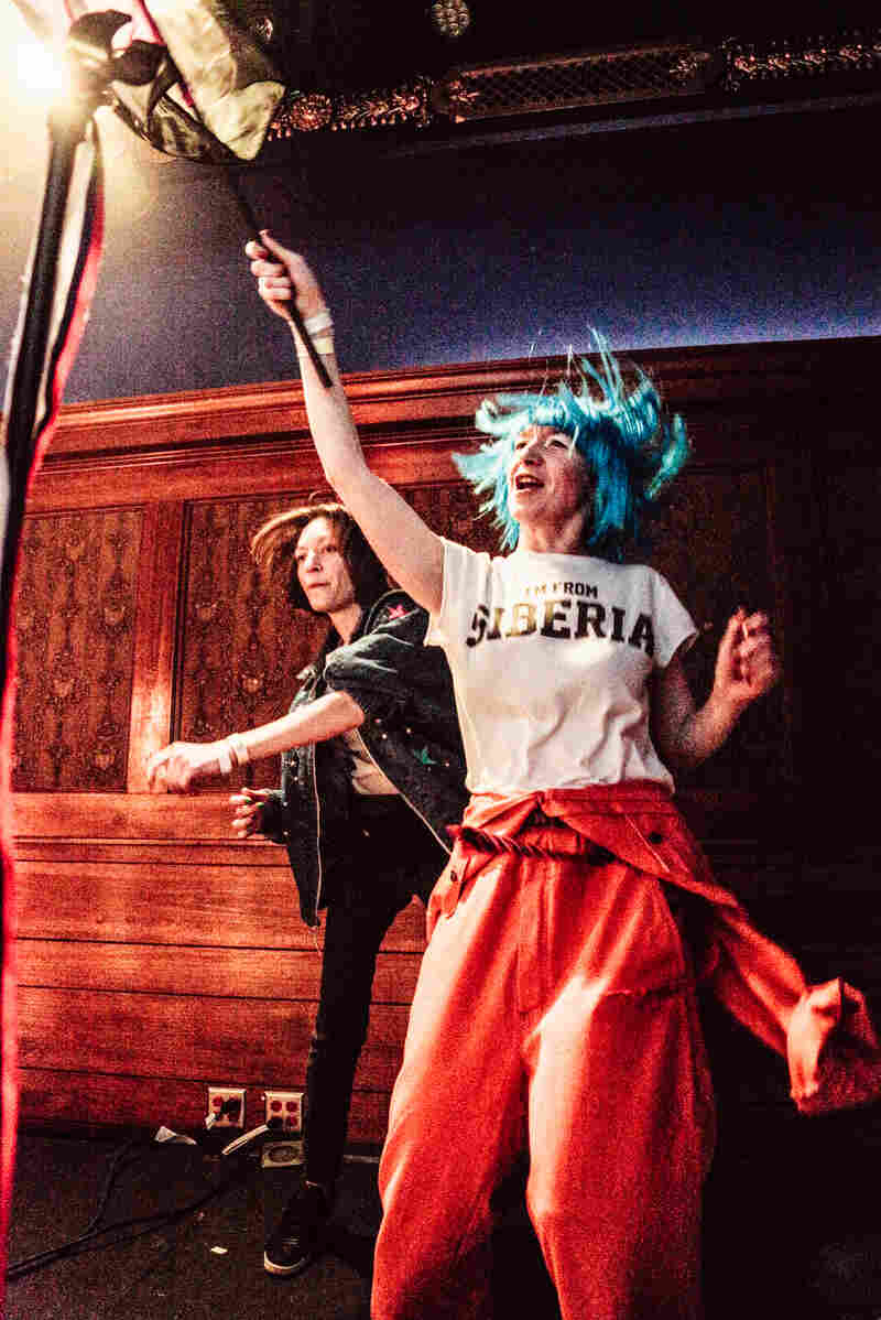 Members of Pussy Riot, performing at the Lodge Room in Los Angeles.