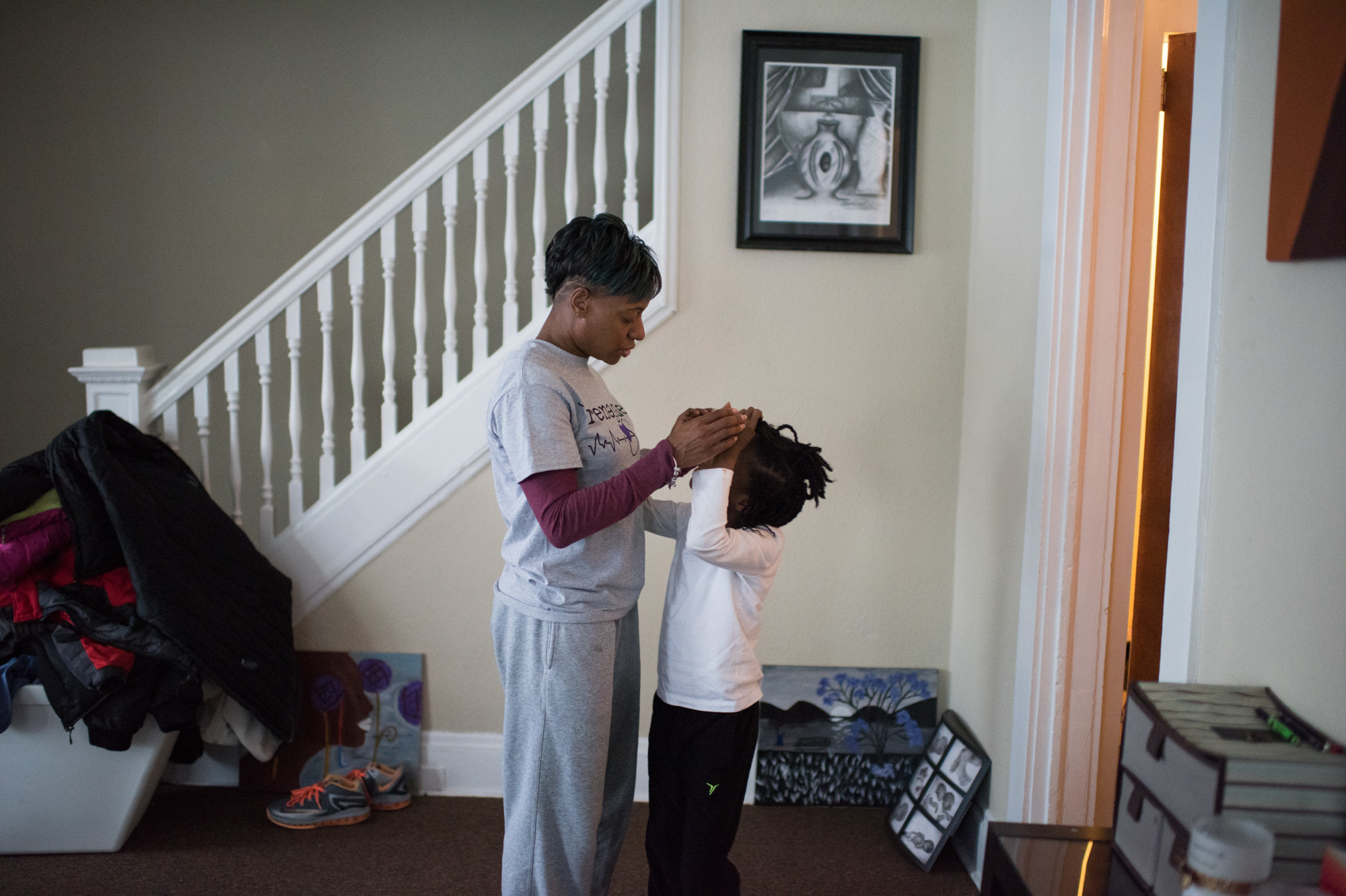 Samantha Pierce of Cleveland has a 7-year-old daughter, Camryn. In 2009, Pierce gave premature birth to twins. The babies did not survive. Scientists say black women lead more stressful lives, which makes them more likely to give birth prematurely and puts their babies at risk of dying. (Dustin Franz for NPR)