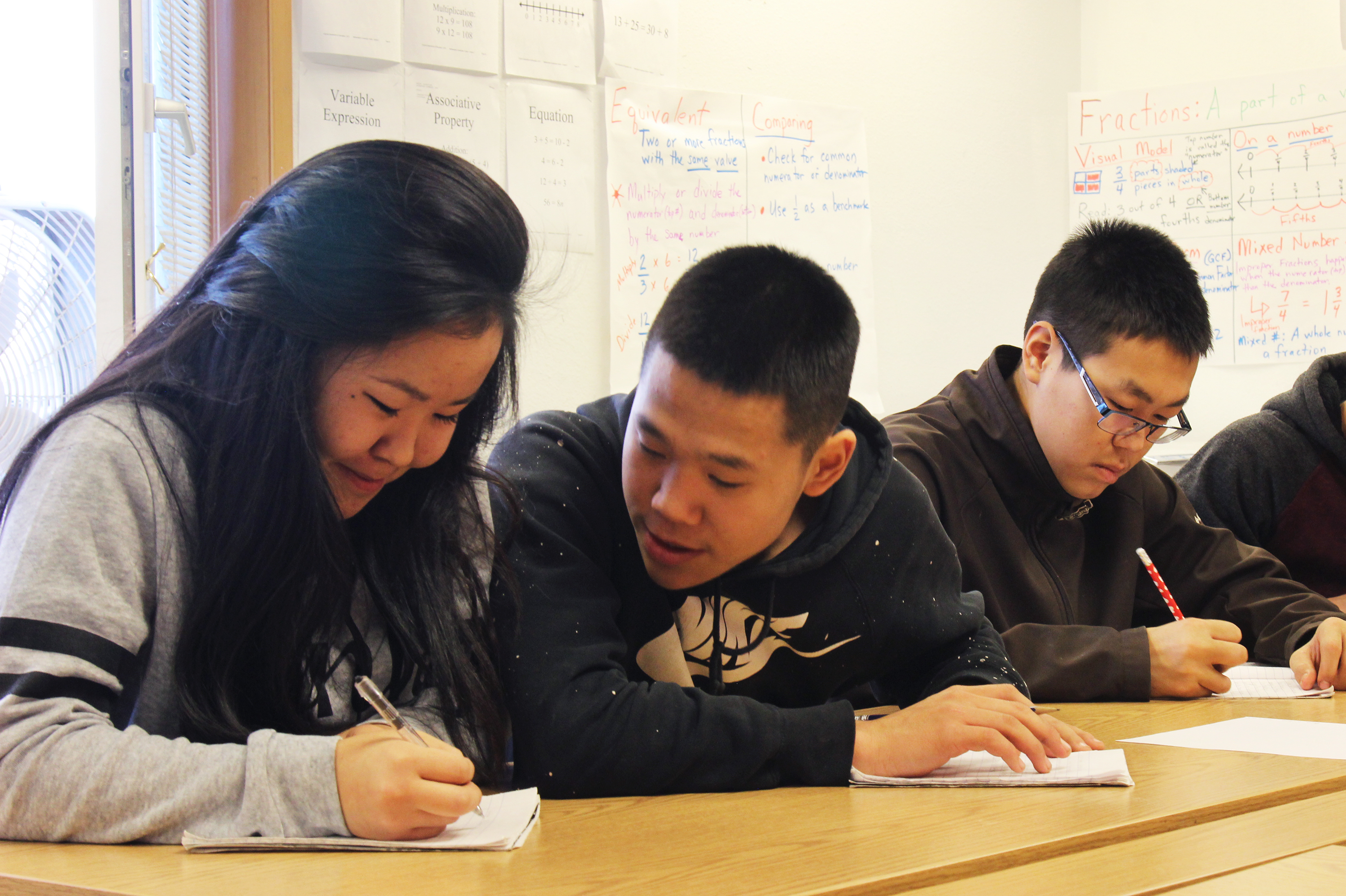 For Alaskan Coastal Village, Erosion Hits Home 2 Rosie Matthias, Byron John, and Pedro Active, ninth graders in a Yup'ik language class at the Newtok School. Residents worry they will lose their language and culture if they are forced to scatter as their land erodes.
