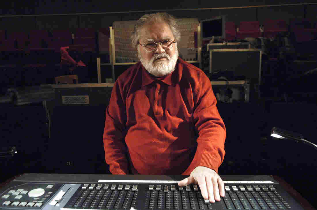 French musician Pierre Henry works in a studio in Paris in 2008.