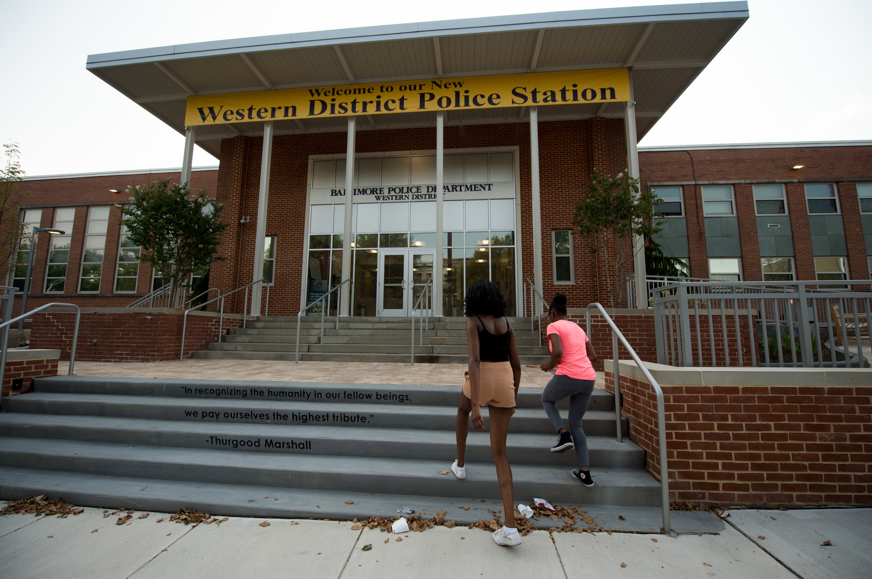The Western District police station in Baltimore, Md., seen in July, was the backdrop to violent clashes between police and rioters in 2015, following the death of Freddie Gray. (The Washington Post/Getty Images)