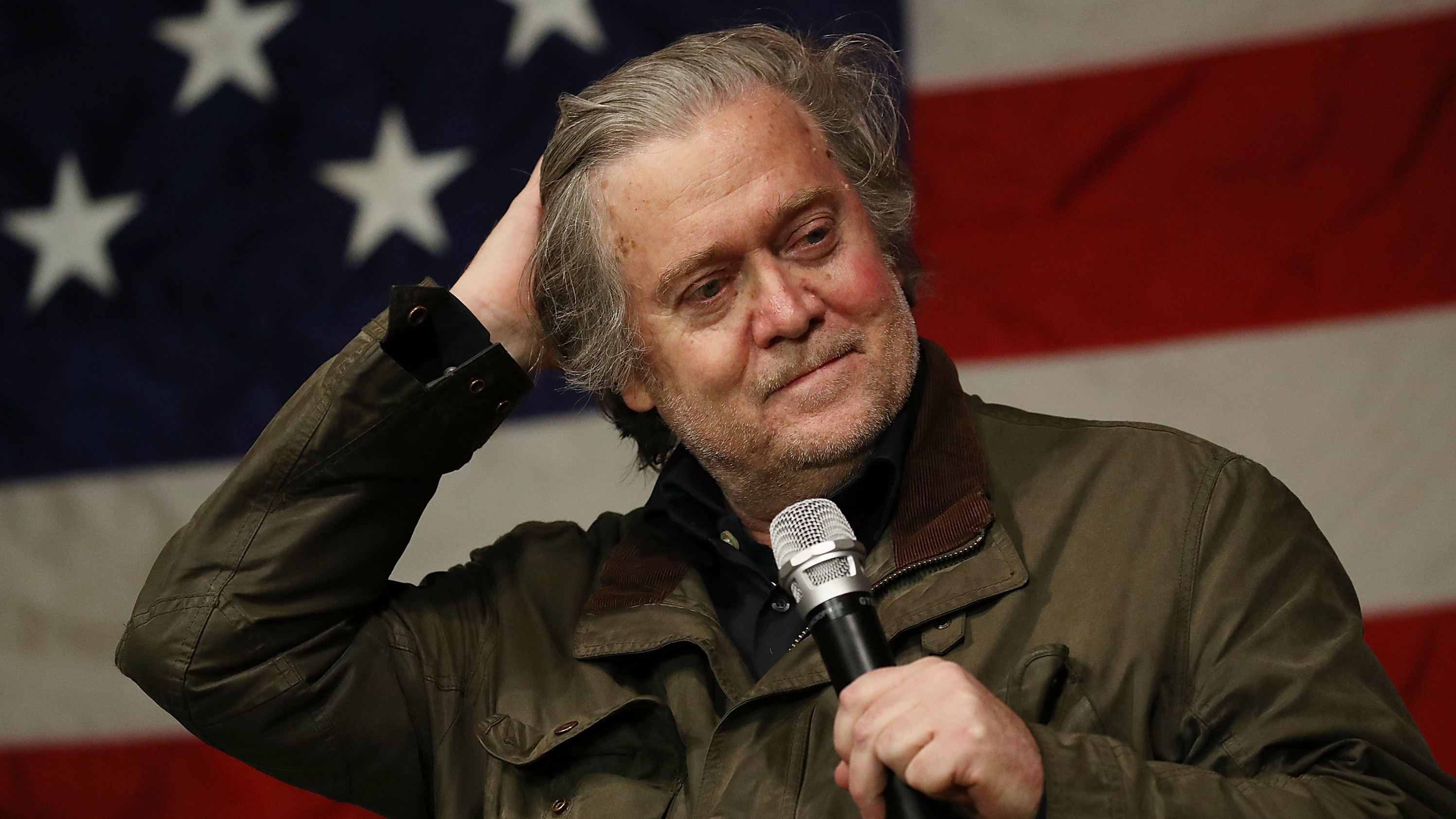 Steve Bannon was quoted in a new book calling the meeting that Donald Trump Jr. and other top Trump campaign advisers took with Russian intermediaries in June 2016 &quot;treasonous&quot; and &quot;unpatriotic.&quot; (Getty Images)