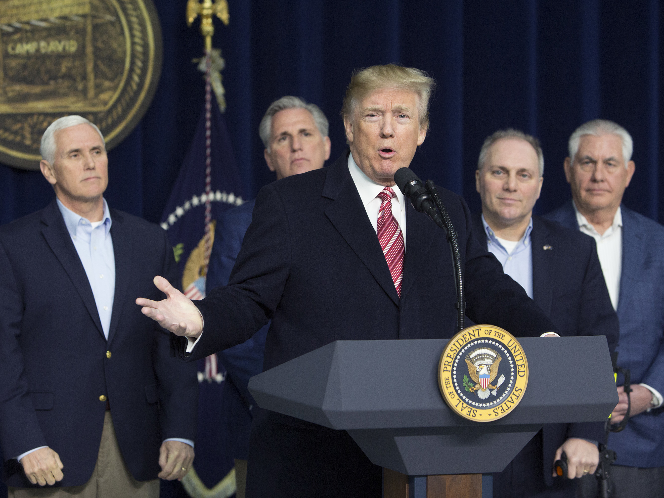 At Camp David, Trump Outlines Vision On North Korea, Welfare, Immigration For 2018