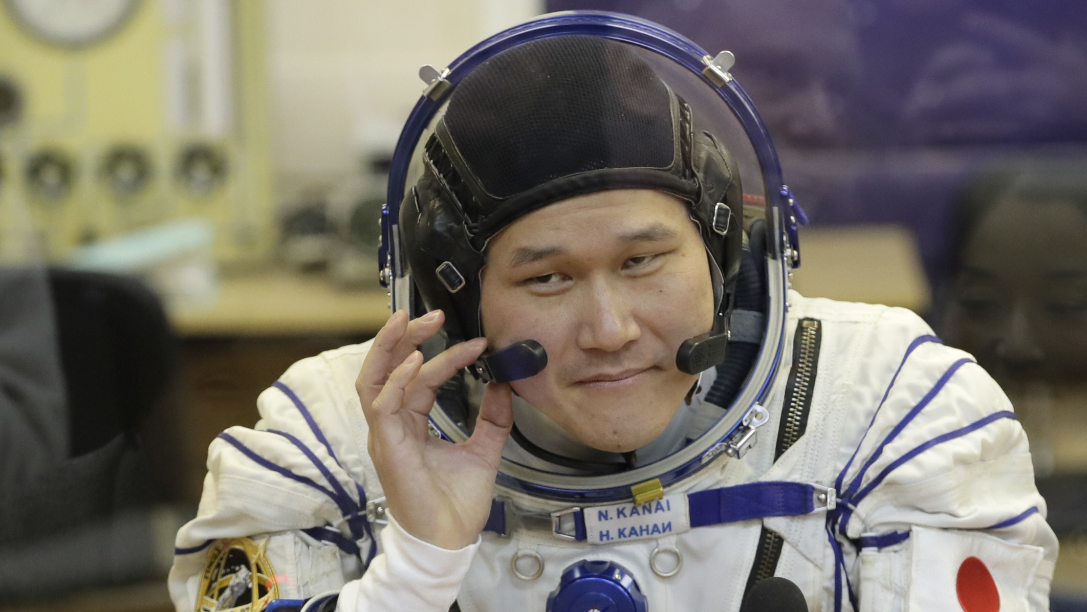 Norishige Kanai prior the launch of the Soyuz-FG rocket in Kazakhstan on Dec. 17. As is the norm, the Japanese astronaut grew in outer space, just not by as much as he initially thought.