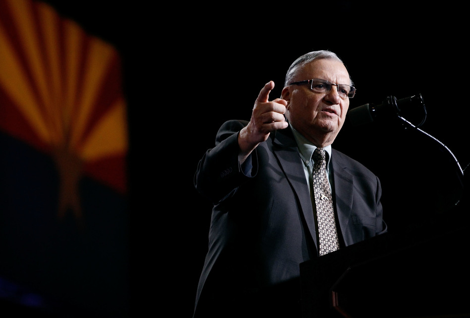 Maricopa County Sheriff Joe Arpaio speaks during a Donald Trump campaign rally on Aug. 31, 2016 in Phoenix, Ariz. (Ralph Freso/Getty Images)