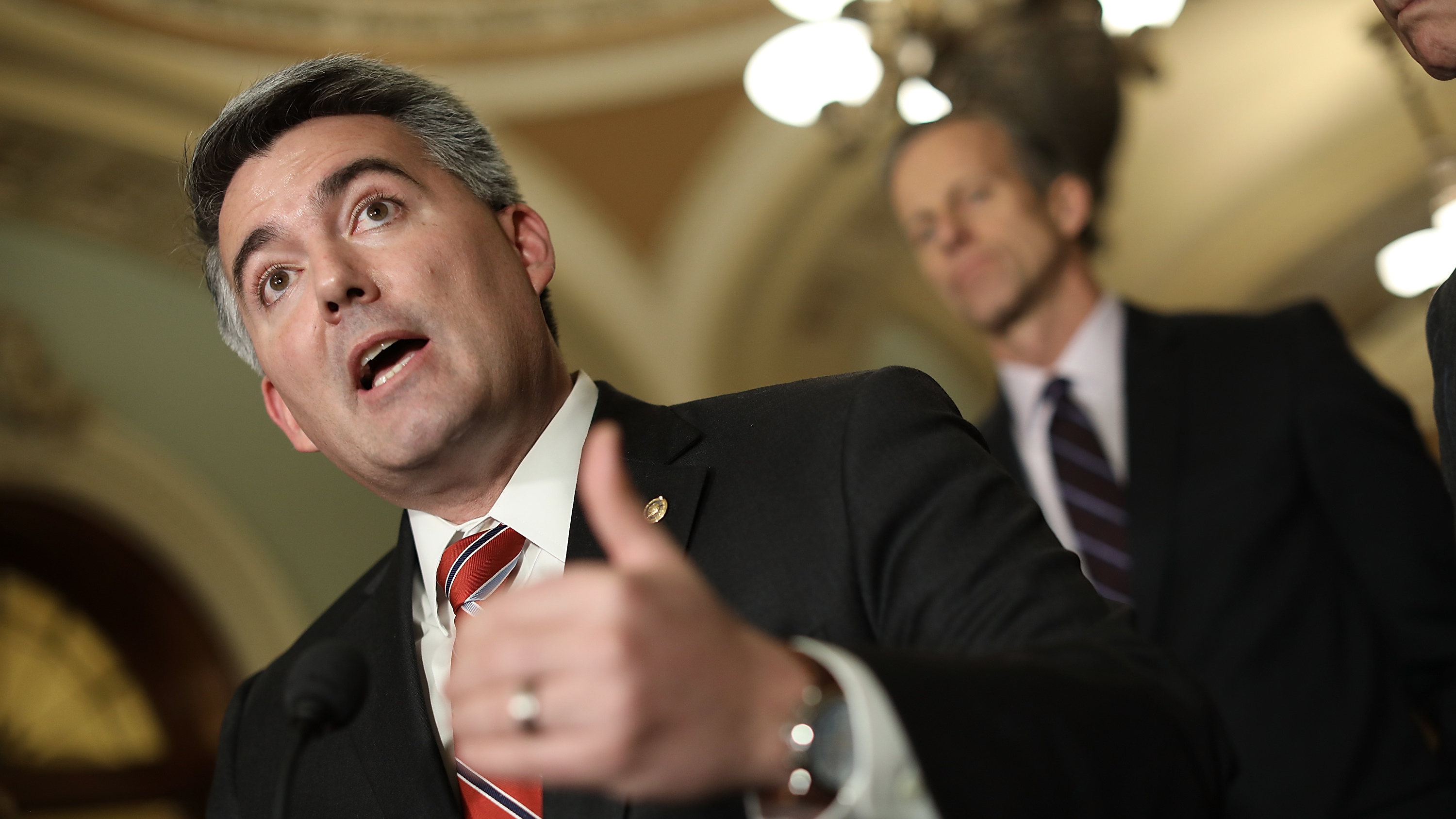 Sen. Cory Gardner, R-Colo., says the policy change on marijuana laws &quot;directly contradicts&quot; a commitment Attorney General Jeff Sessions made before his confirmation. (Getty Images)