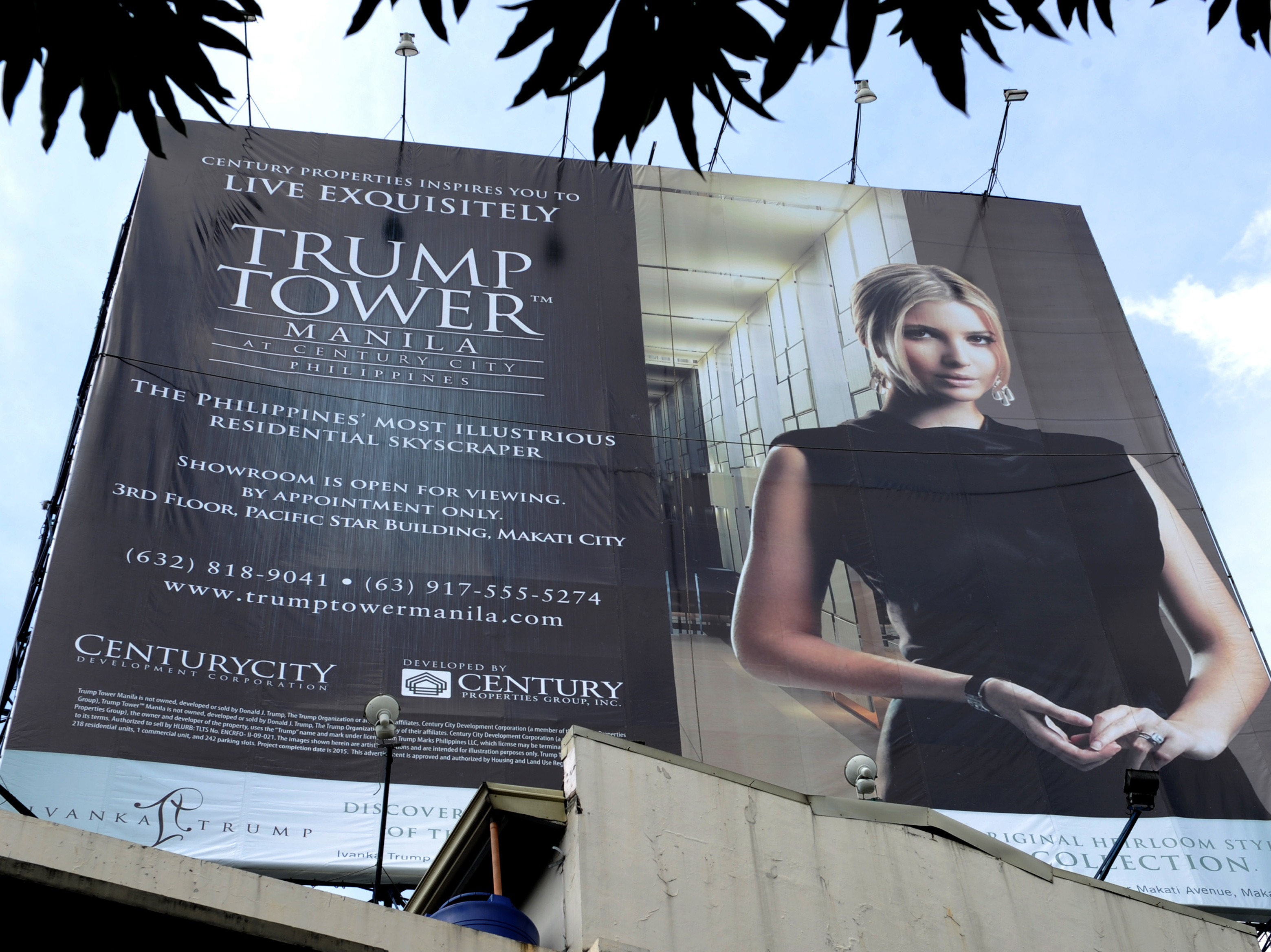 In the Philippines, an advertisement for Manila's Trump Tower, featuring Ivanka Trump. (AFP/Getty Images)