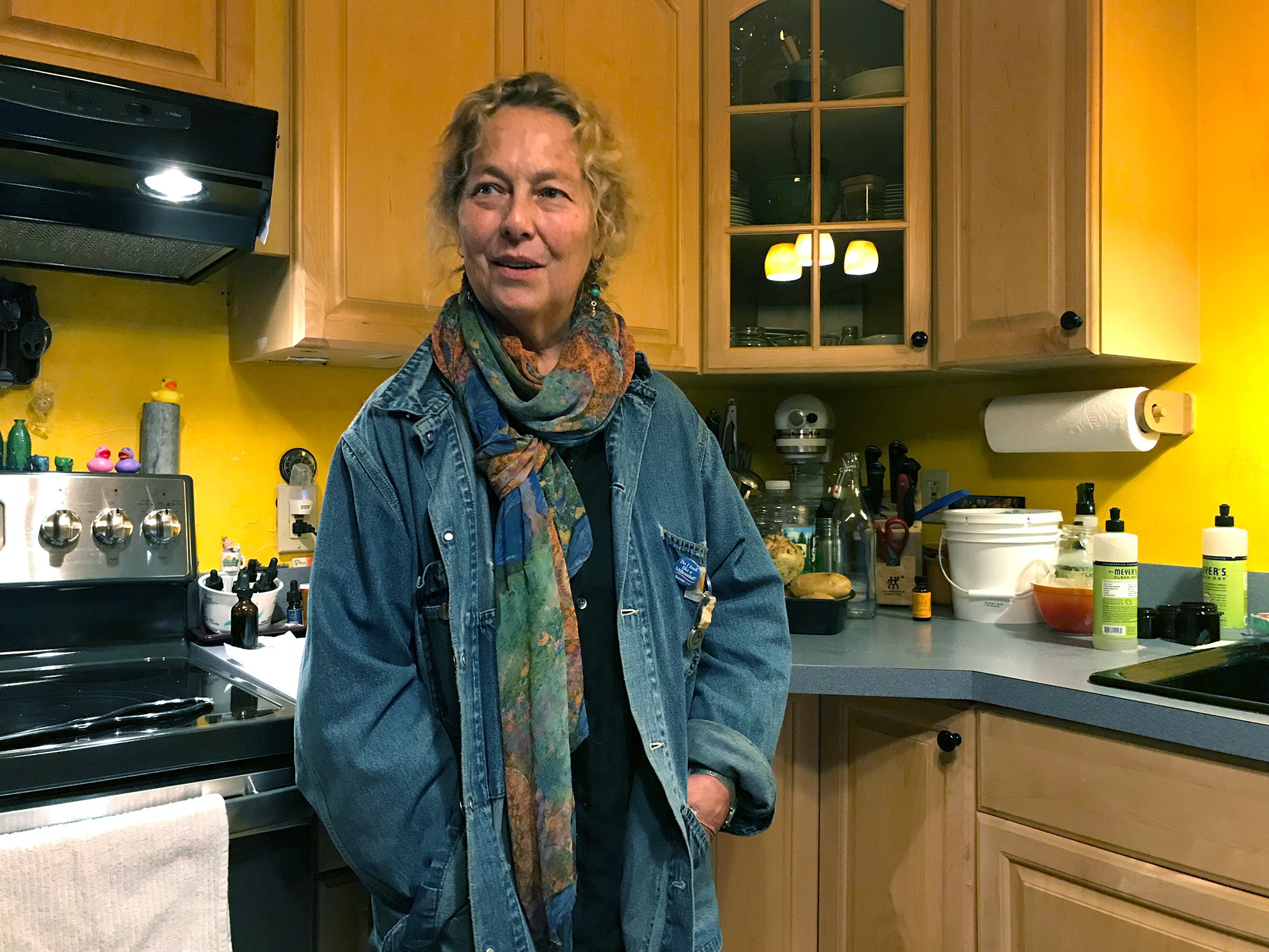 MaryJane Sarvis, an artist in Shaftsbury, Vt., weaned herself from the opioid painkillers she was prescribed for chronic nerve pain. &quot;I felt tired all the time and I was still in pain,&quot; she says. Marijuana works better for her, but costs $200 per month out-of-pocket. (Emily Corwin/VPR)